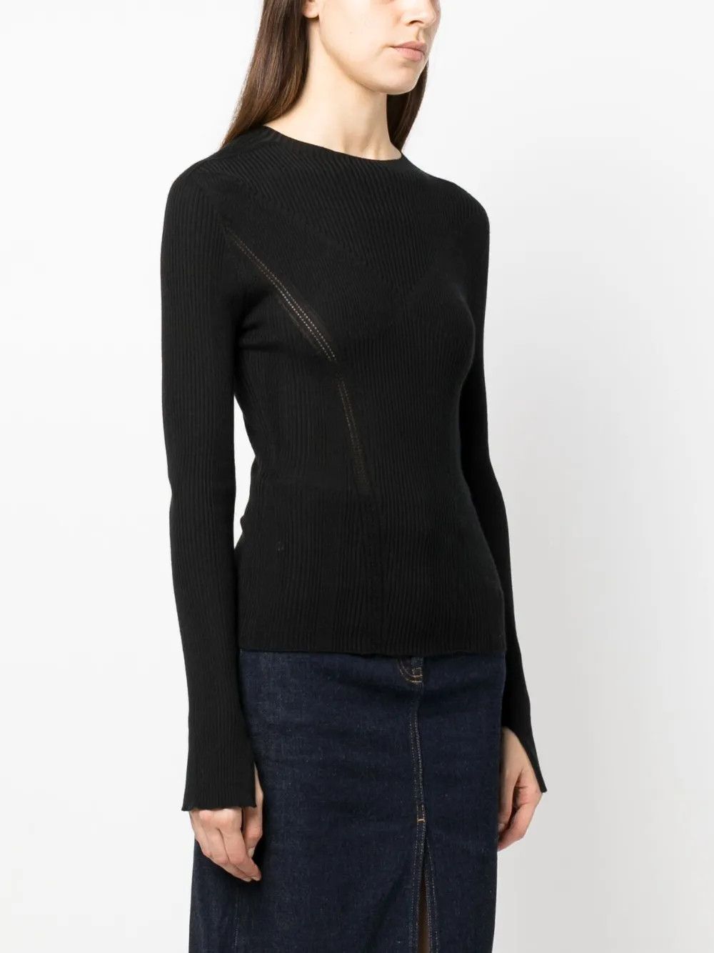 Lanvin o1y0326 Crewneck Sweater in Black Size S / US 4 / IT 40 - 3 Thumbnail