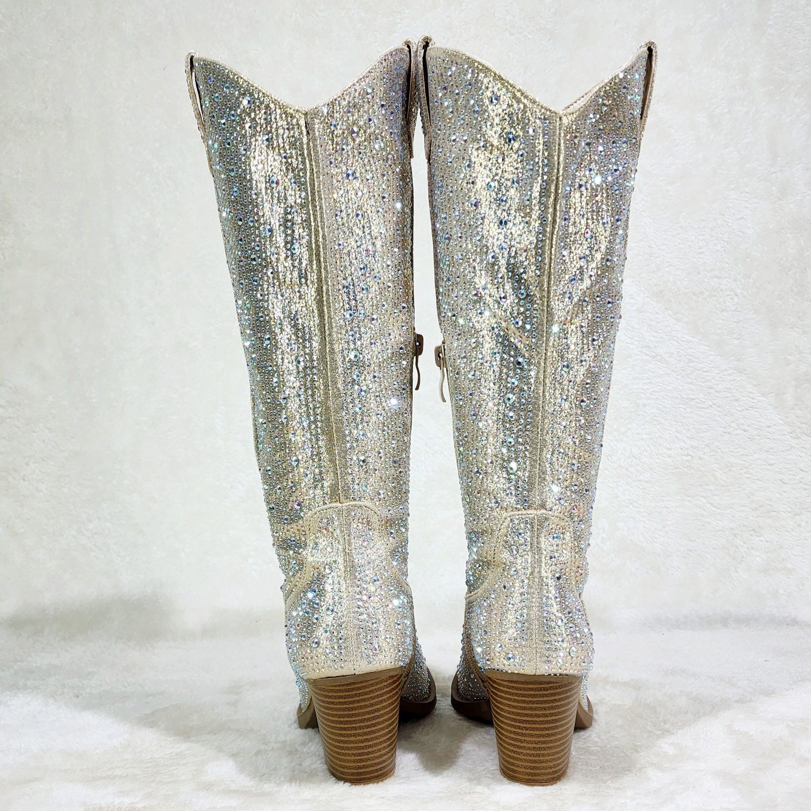Other Wild One Gold Rhinestone Glam Country Western Cowgirl Boots Size US 10 / IT 40 - 4 Thumbnail