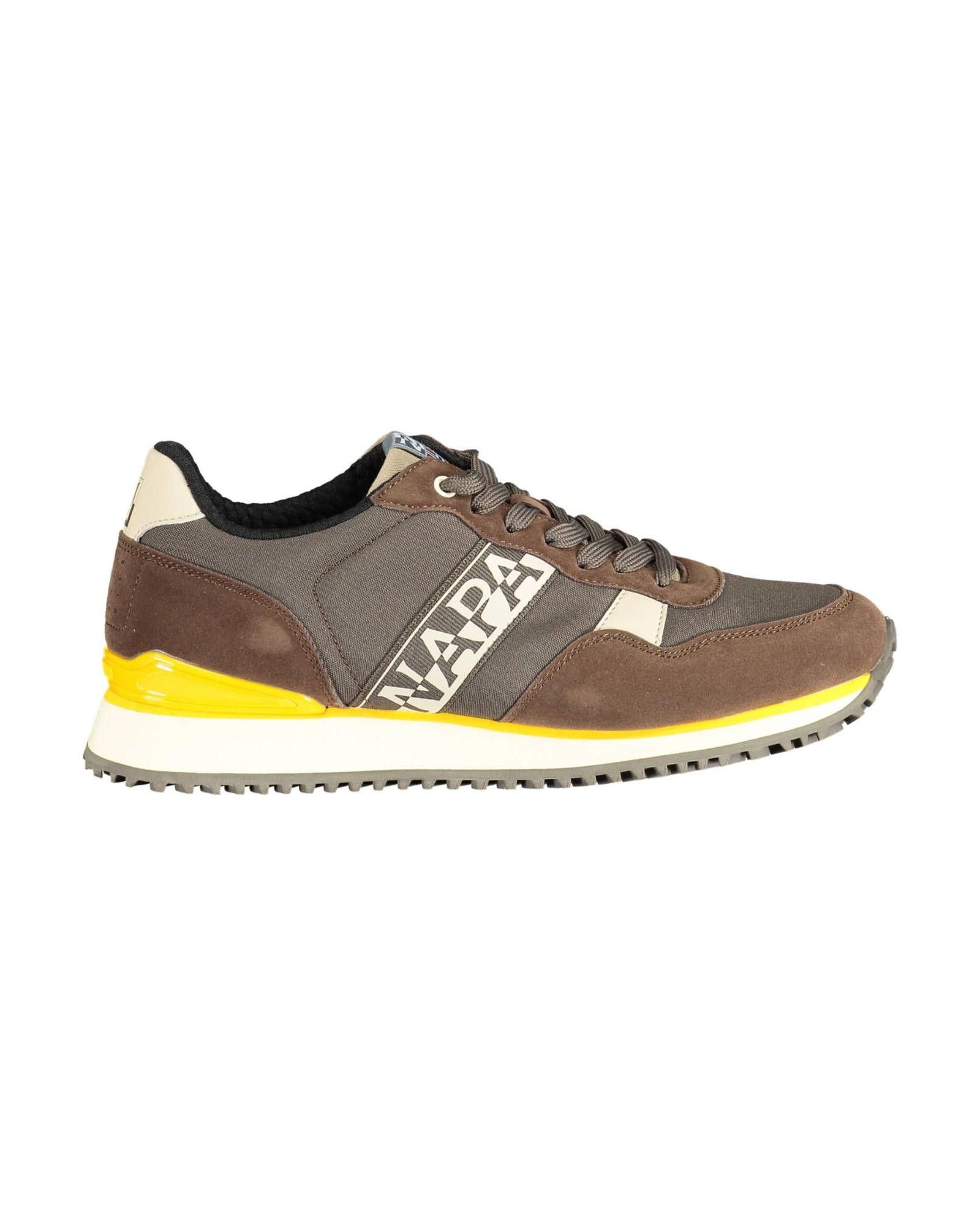 image of Napapijri Polyester Sneaker With Contrasting Details in Brown, Men's (Size 7)