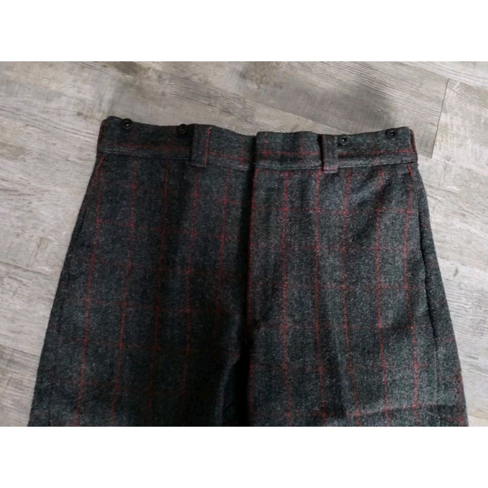 Vintage VTG Woolrich Malone Heavy Wool Hunting Pants Men 36x26 Gray Red Plaid USA Wool 90s Nature Workwear Size US 36 / EU 52 - 3 Thumbnail