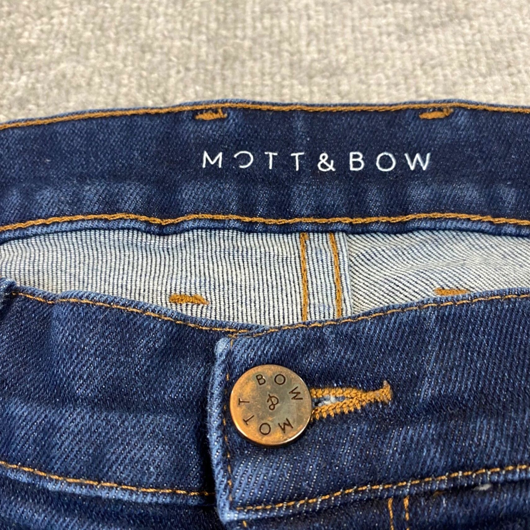 Mott & Bow MOTT & BOW Jeans Men 36x32 Straight Dark Blue Light Wash Denim Stretch 5-Pocket Regular Belt Loops Mid Rise Blue Vintage? No. Size US 36 / EU 52 - 2 Thumbnail