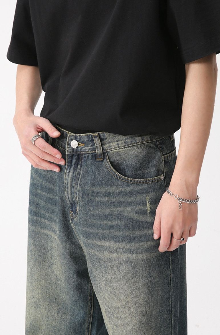 Japanese Brand × Jean Washed vintage wide leg baggy jeans Size US 34 / EU 50 - 6 Thumbnail