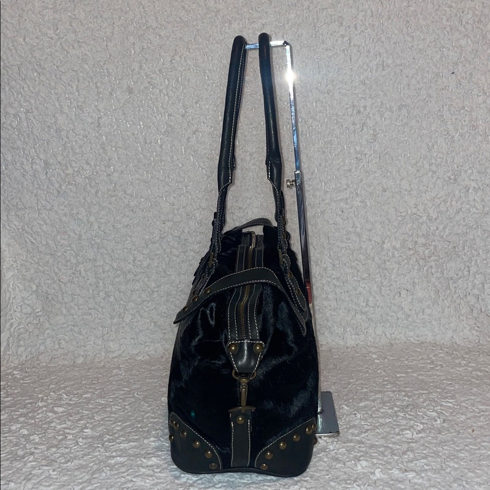 Other Guia’s Y2K Calf Hair Studded Tote Bag Black Size ONE SIZE - 4 Thumbnail