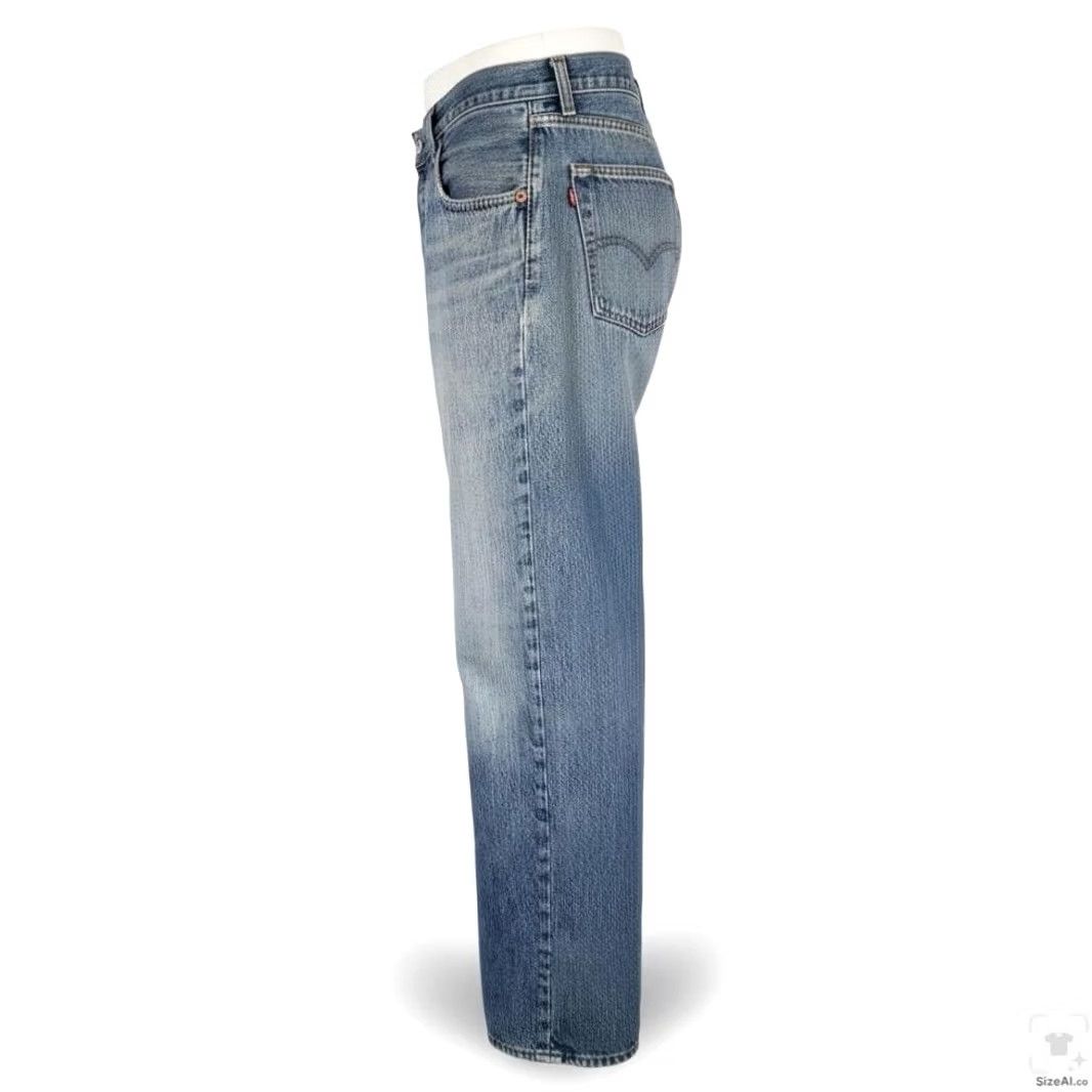Levi's Levi's 501 Jeans Mens 38x32 Blue Light Wash Straight Denim Button Fly Regular Fit Jeans Size US 38 / EU 54 - 3 Thumbnail