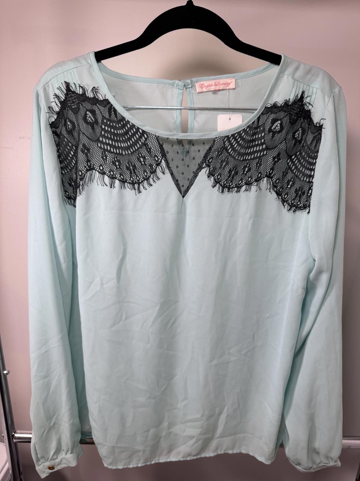 English Laundry English Laundry Light Blue Long Sleeve Blouse Size L / US 10 / IT 46 - 1 Thumbnail