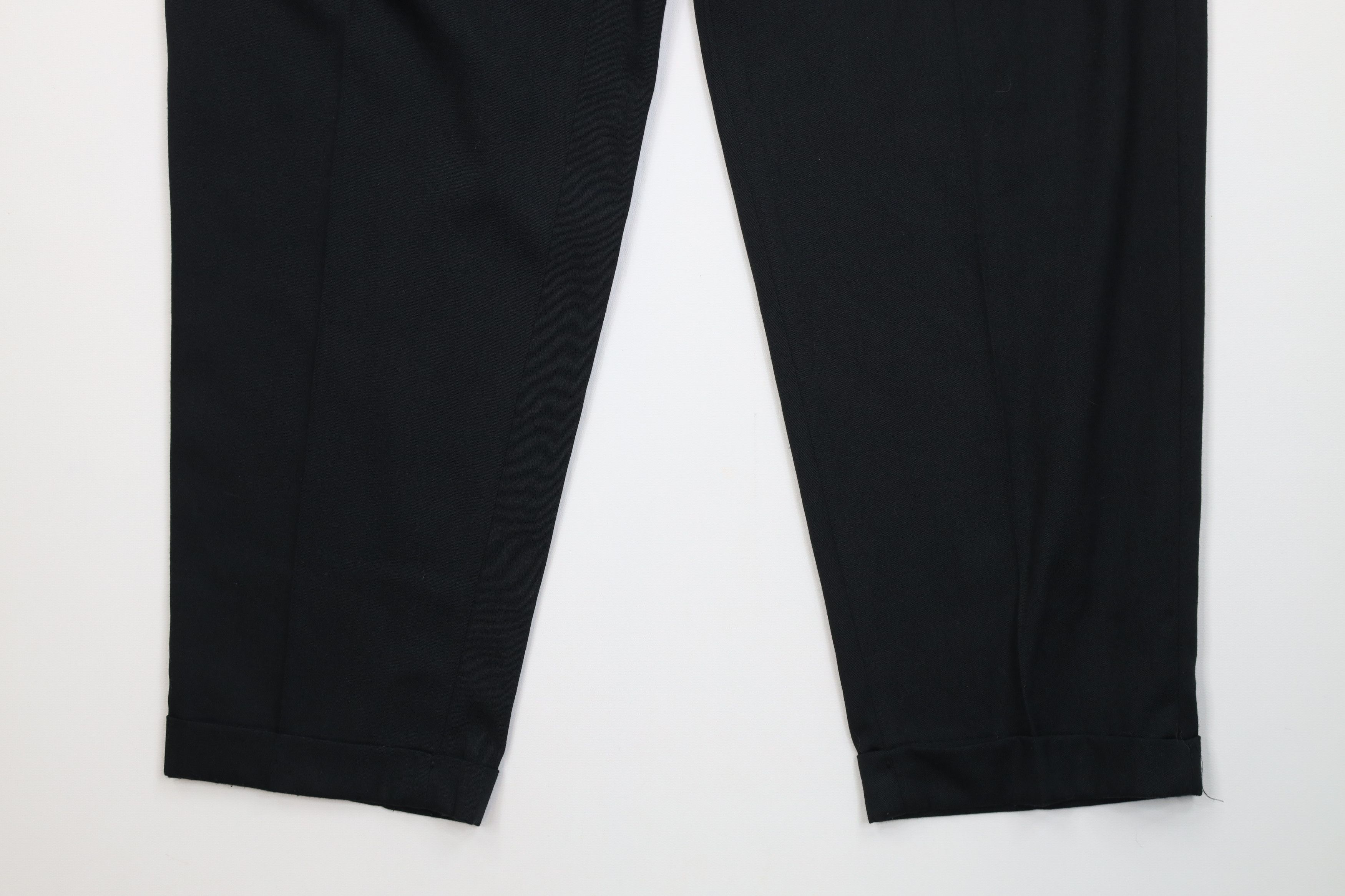 Vintage Vintage 90s Gabardine Blend Wide Leg Chino Pants Black USA Size US 32 / EU 48 - 4 Thumbnail