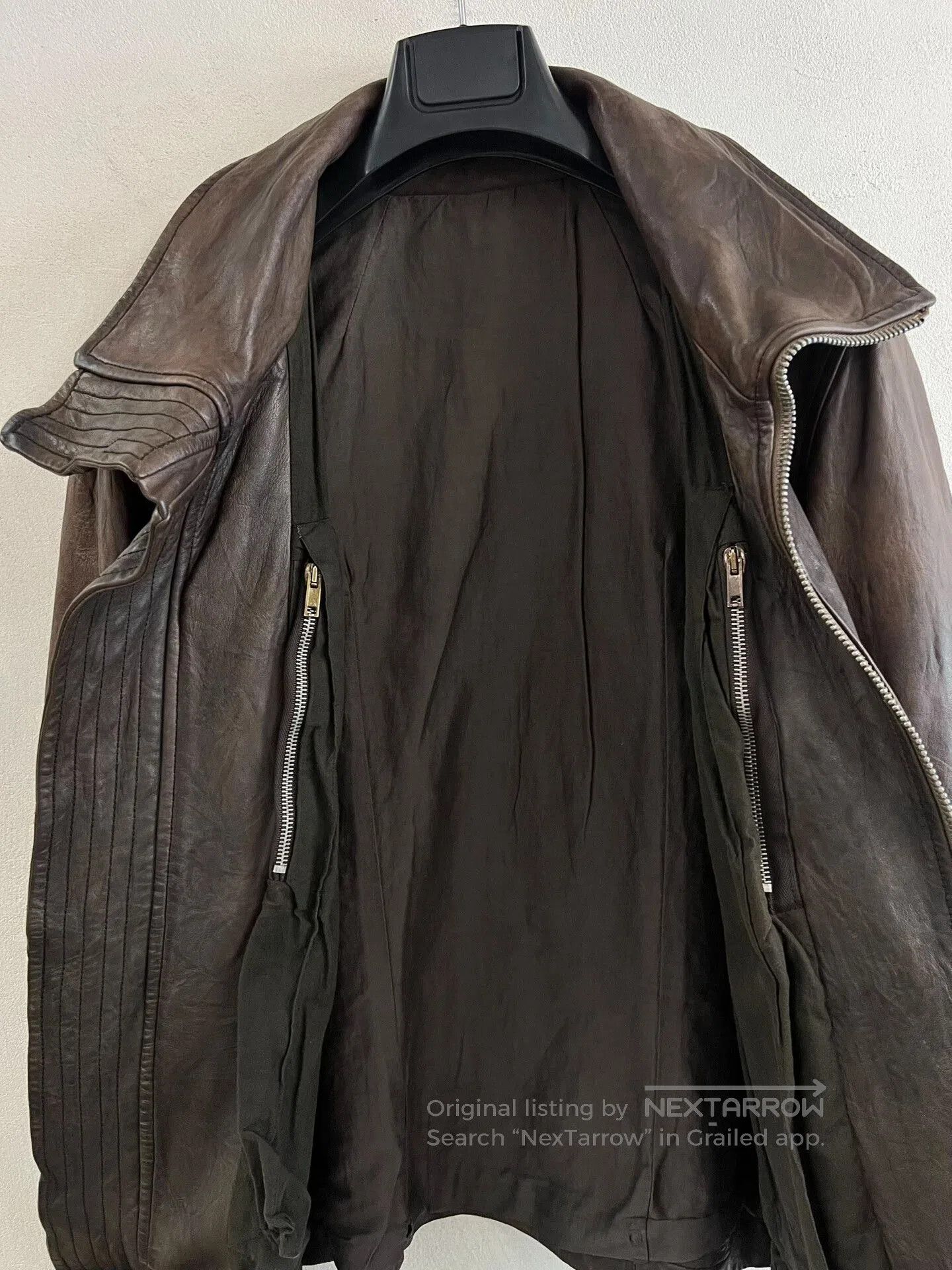 Rick Owens Rick Owens High Neck Leather Jacket. Size US S / EU 44-46 / 1 - 7 Thumbnail
