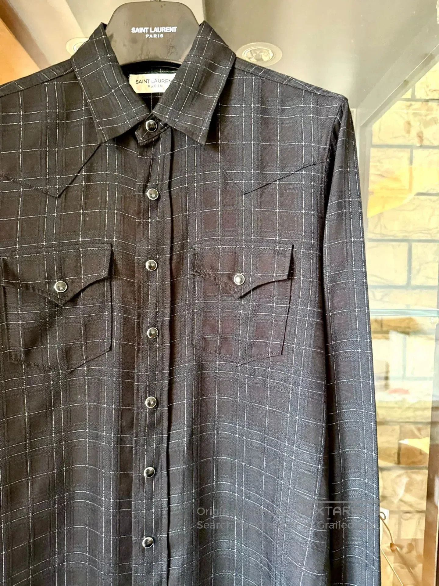 Saint Laurent Paris saint laurent black checkered button-up shirt. Size US M / EU 48-50 / 2 - 2 Thumbnail
