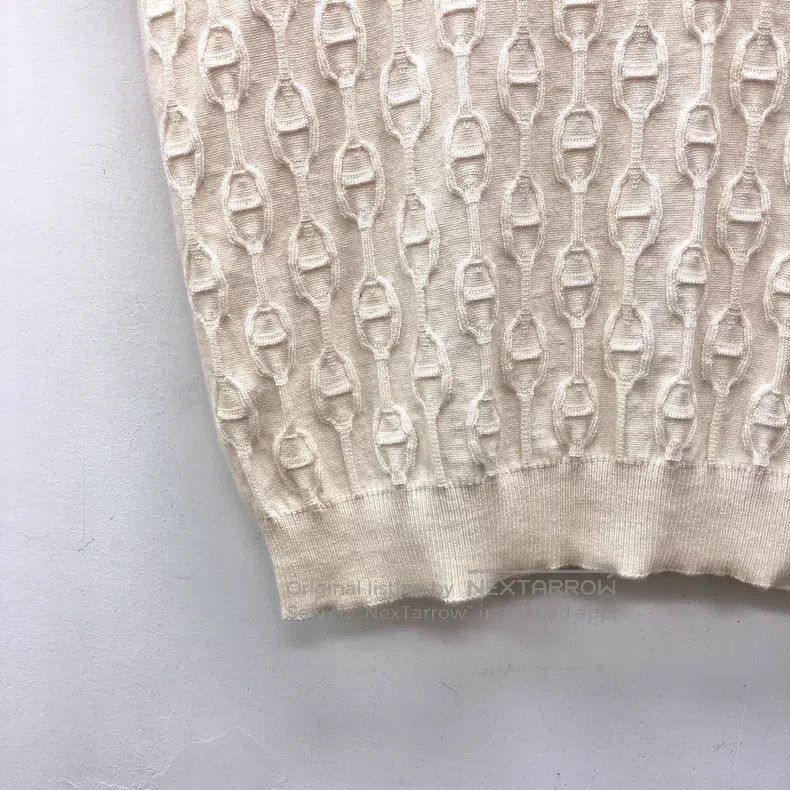 Hermes Hermes Beige Lock Closure Jacquard Mulberry Silk Sleeveles Size XS / US 0-2 / IT 36-38 - 3 Thumbnail