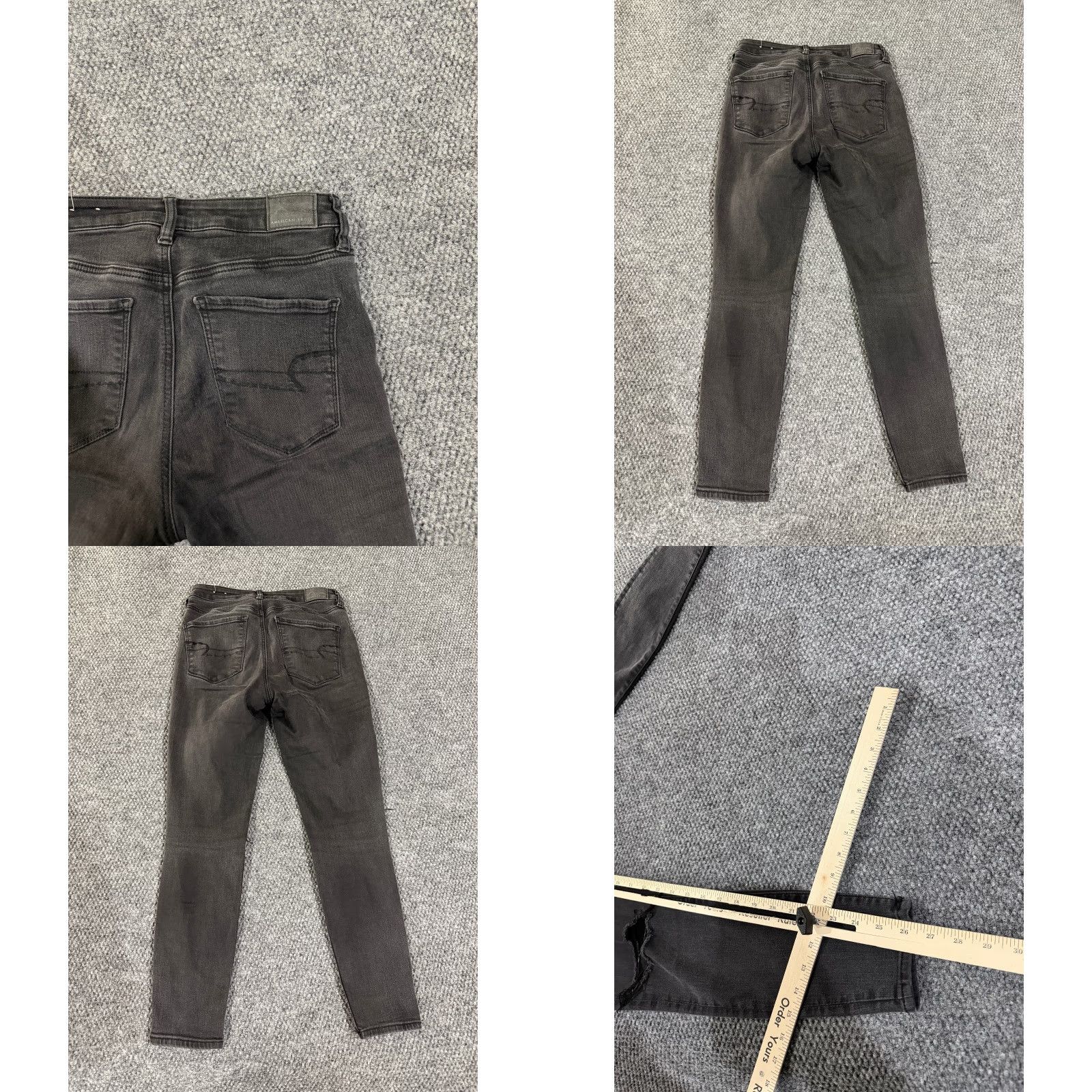 American Eagle Outfitters American Eagle Outfitters Jeans Womens 4 Black Skinny Distressed Stretch Denim High Rise Jeans Size 27" / US 4 / IT 40 - 8 Thumbnail