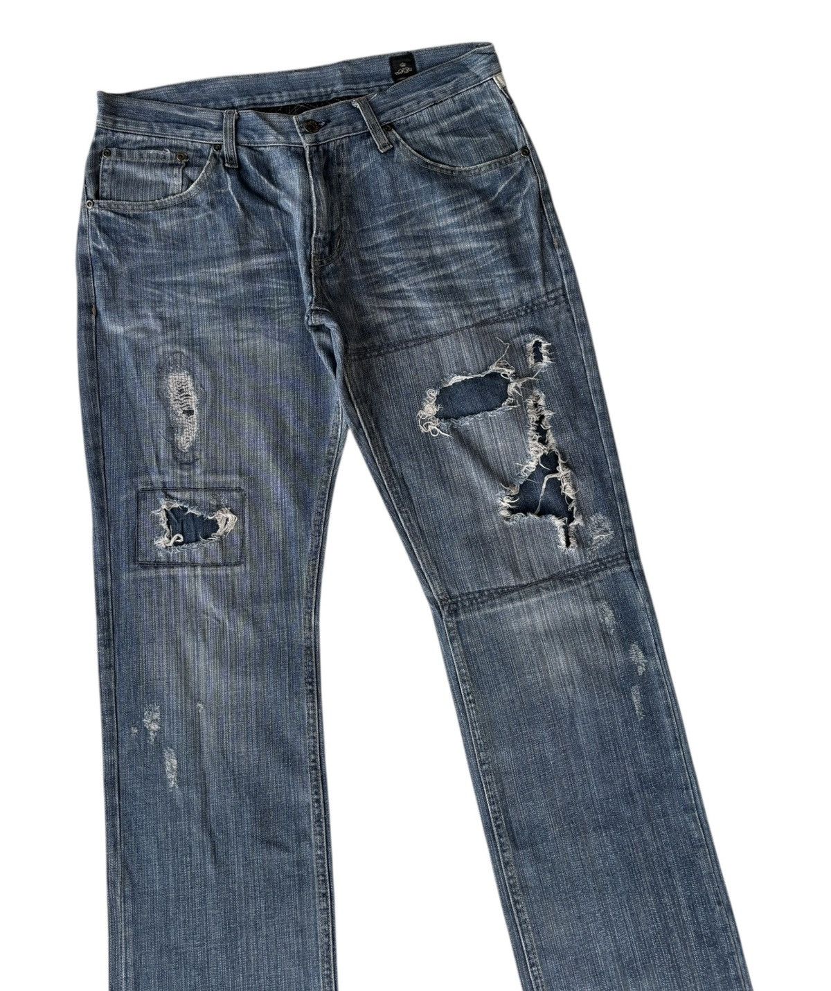 Hysteric Glamour × Le Grande Bleu (L.G.B.) × Undercover Vintage Semantic Design Patchwork Distressed Denim Jean Size US 33 - 3 Thumbnail