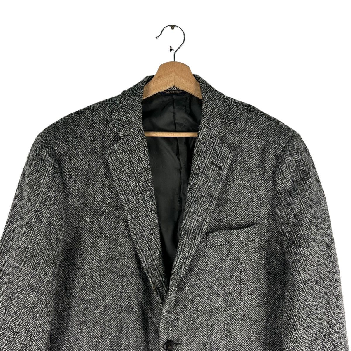 Harris Tweed 🔥VINTAGE WOOL JACKET HARRIS TWEED HERRINGBONE DOUBLE BREAST Size US M / EU 48-50 / 2 - 2 Thumbnail