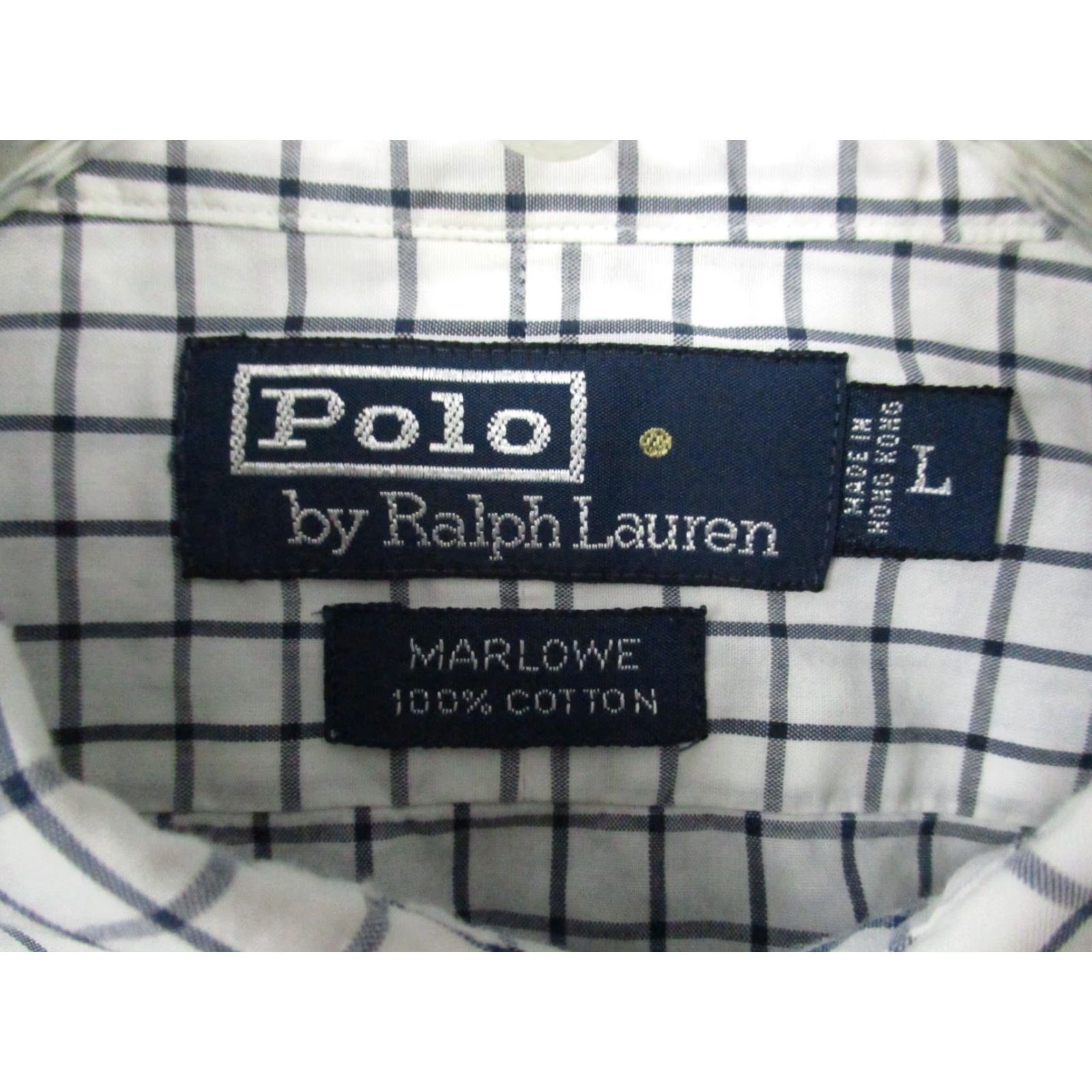 Polo Ralph Lauren VINTAGE Polo Ralph Lauren Shirt Marlowe Large Blue Long Sleeve Button-Up Check Polo Marlowe Logo Pockets Men Regular Adult Mens Size US L / EU 52-54 / 3 - 5 Thumbnail