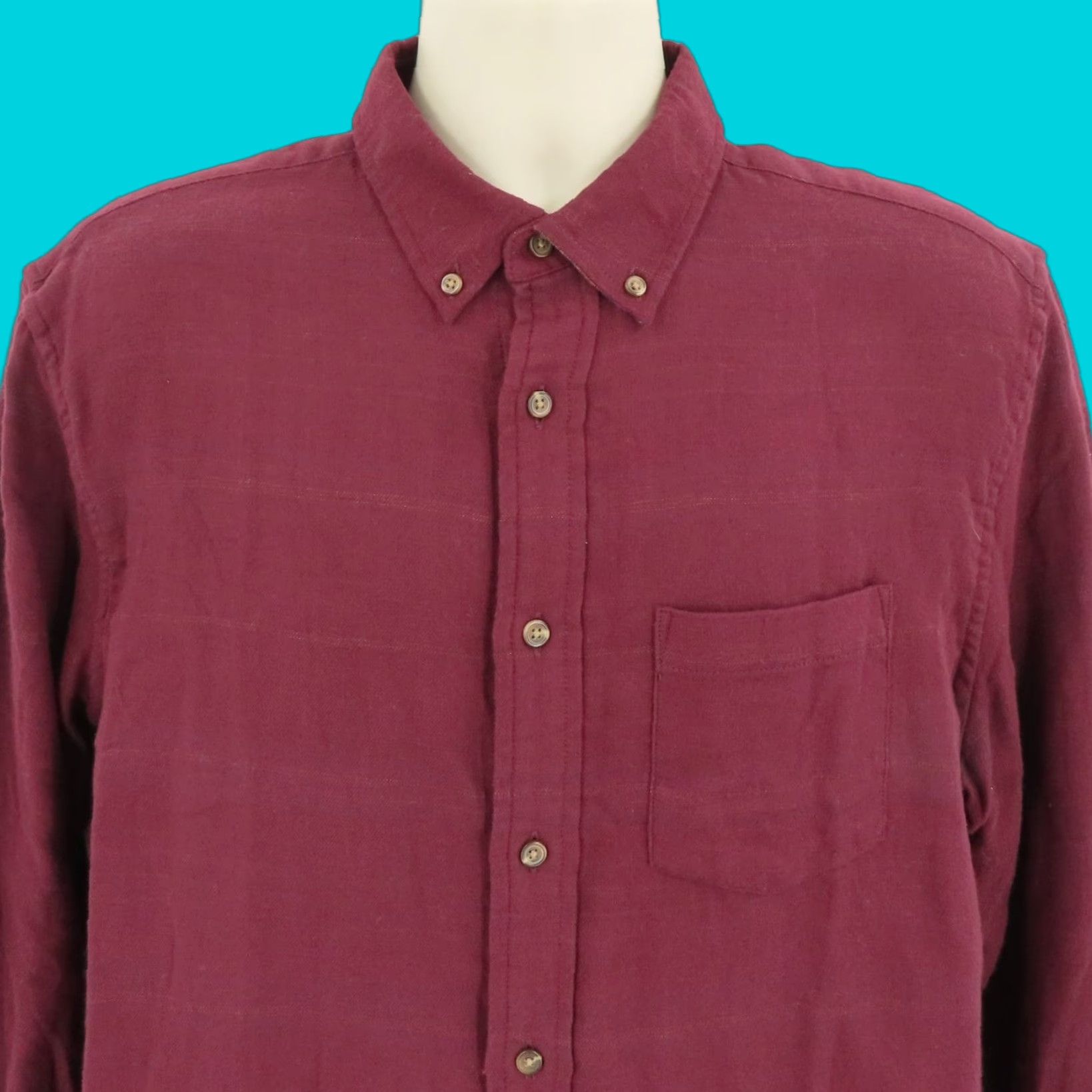 Banana Republic Banana Republic Mens Large Standard Fit Red Wine Button-Front Shirt NEW Size US L / EU 52-54 / 3 - 1 Thumbnail
