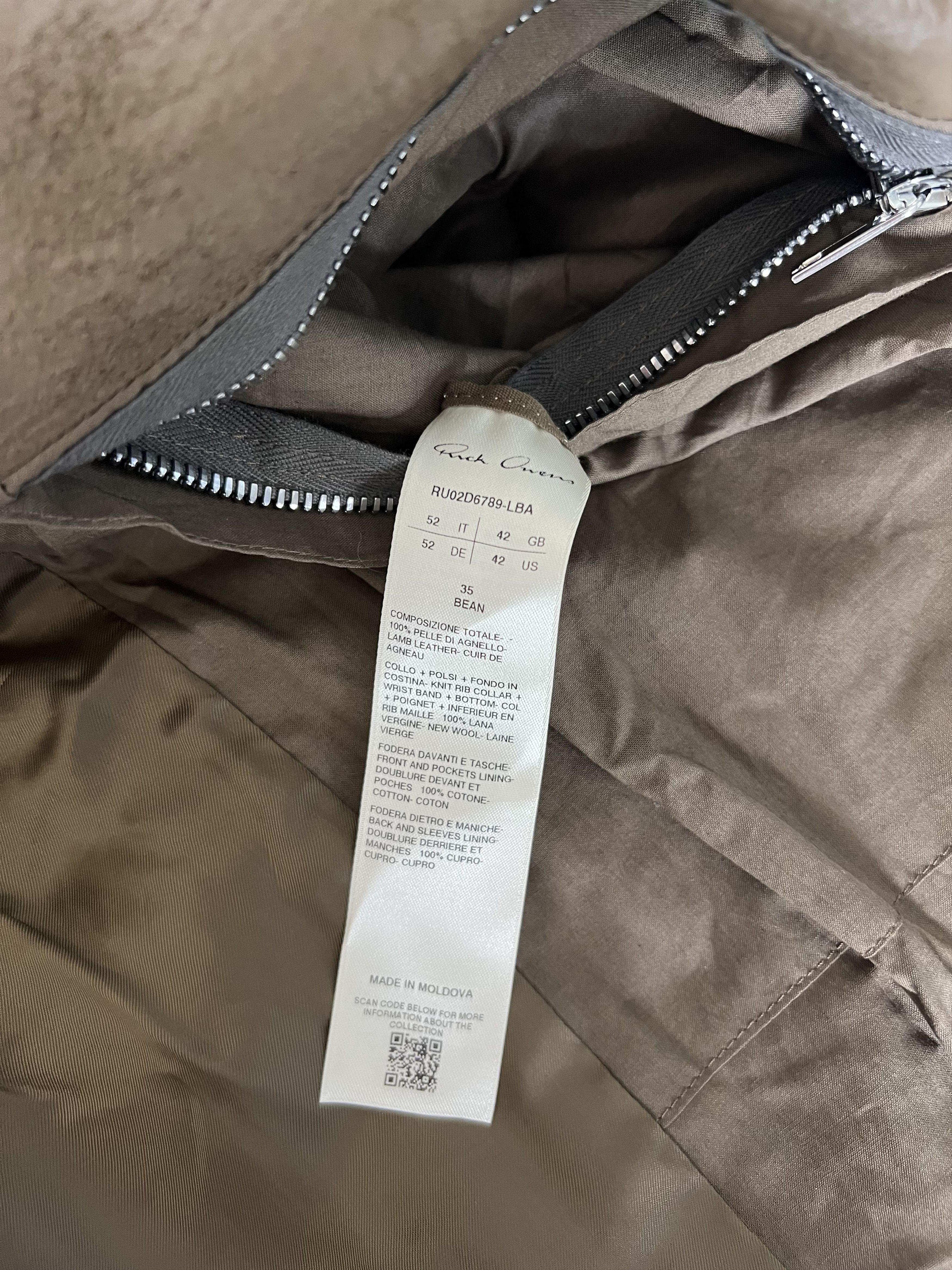 Rick Owens Rick Owens Classic Leather Flight Jacket in Bean Brown Size US L / EU 52-54 / 3 - 10 Thumbnail