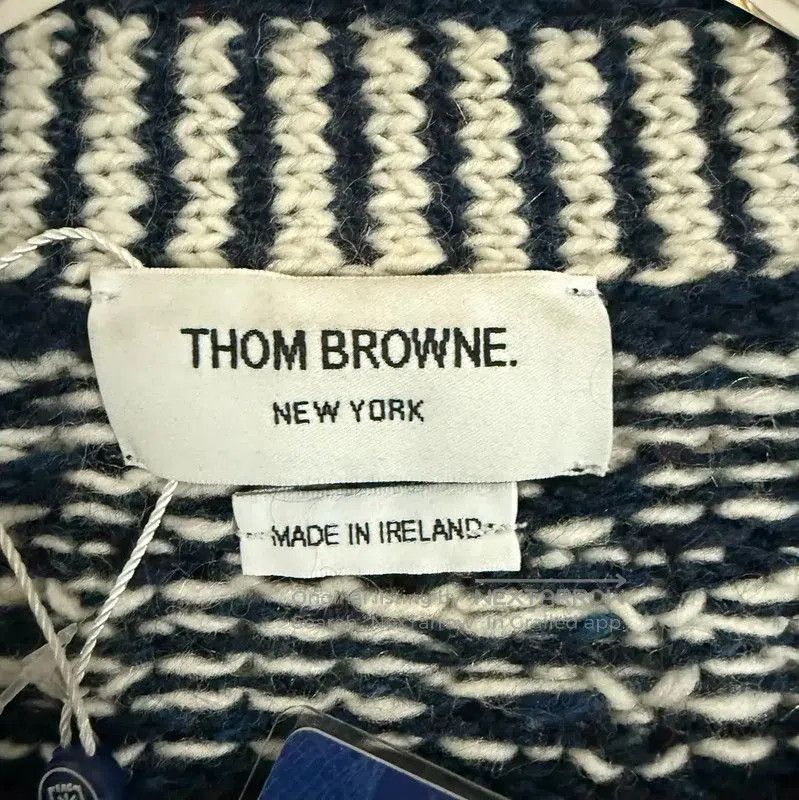 Thom Browne Thom Browne Women's Navy Wool Cardigan with Dogs . Size XXS / US 00 / IT 34 - 3 Thumbnail
