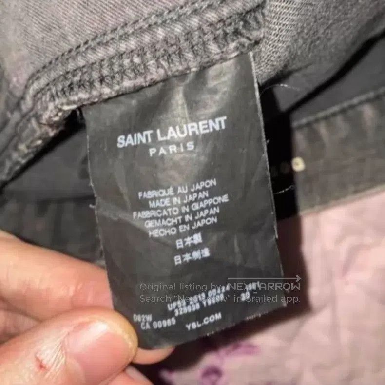 Saint Laurent Paris Saint Laurent Paris Classic Frayed Cat Whisker Washed Deni Size US 30 / EU 46 - 5 Thumbnail