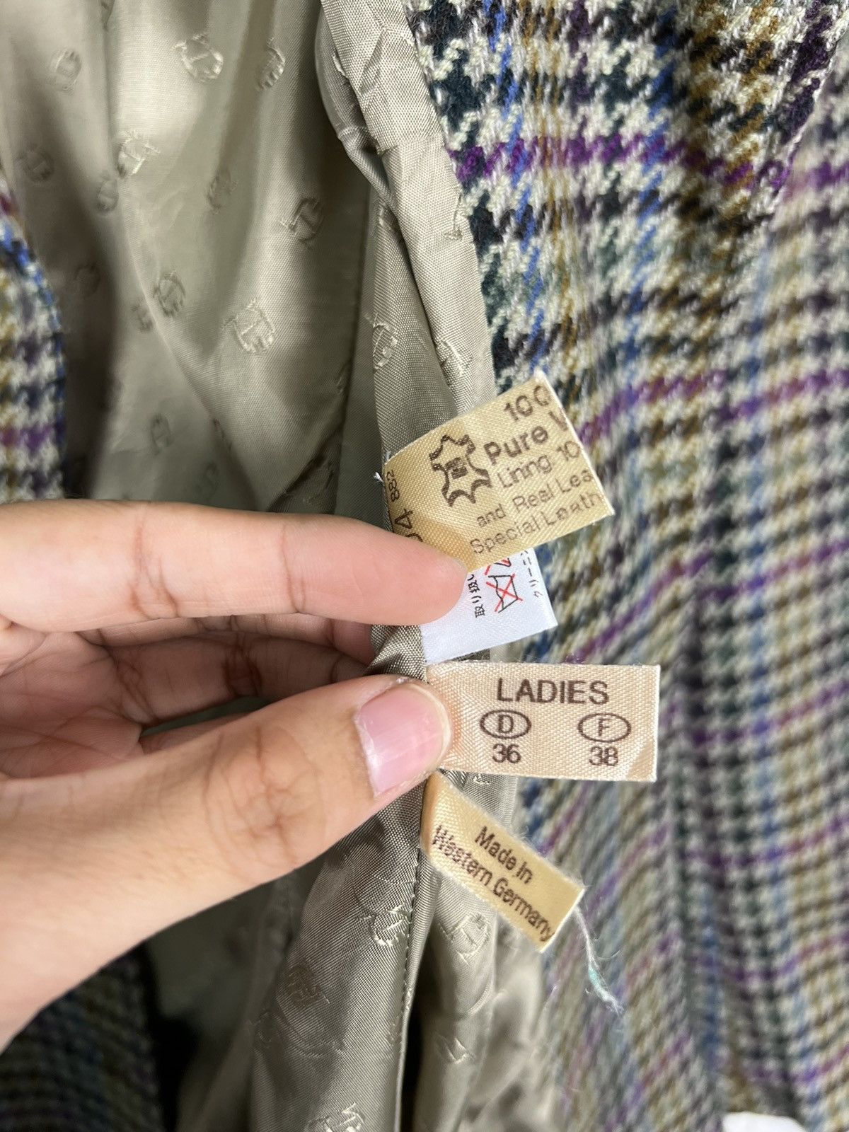 Aigner × Etienne Aigner 🔥 VINTAGE ETIENNE AIGNER TWEED WOOL BLAZER MADE IN GERMANY Size M / US 6-8 / IT 42-44 - 17 Thumbnail
