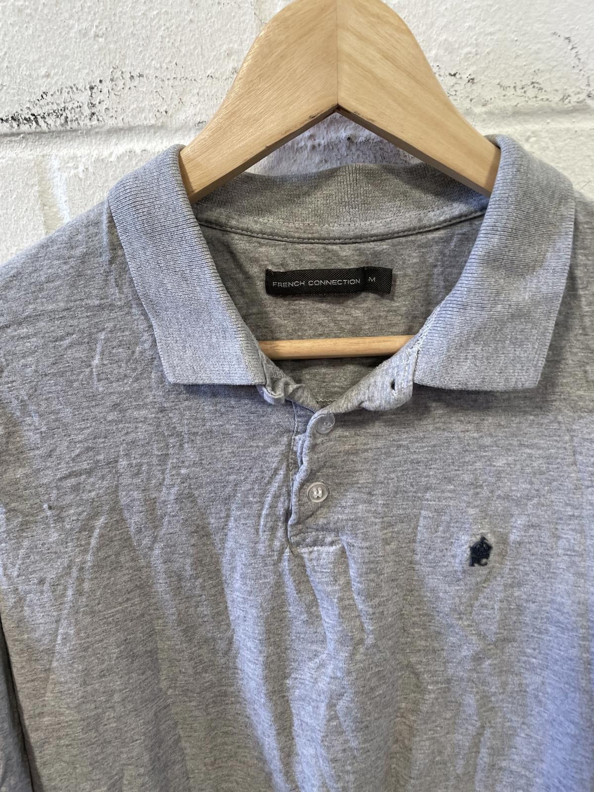 French Connection French Connection Men's Long Sleeve Polo Shirt Gray Medium Size US M / EU 48-50 / 2 - 2 Thumbnail