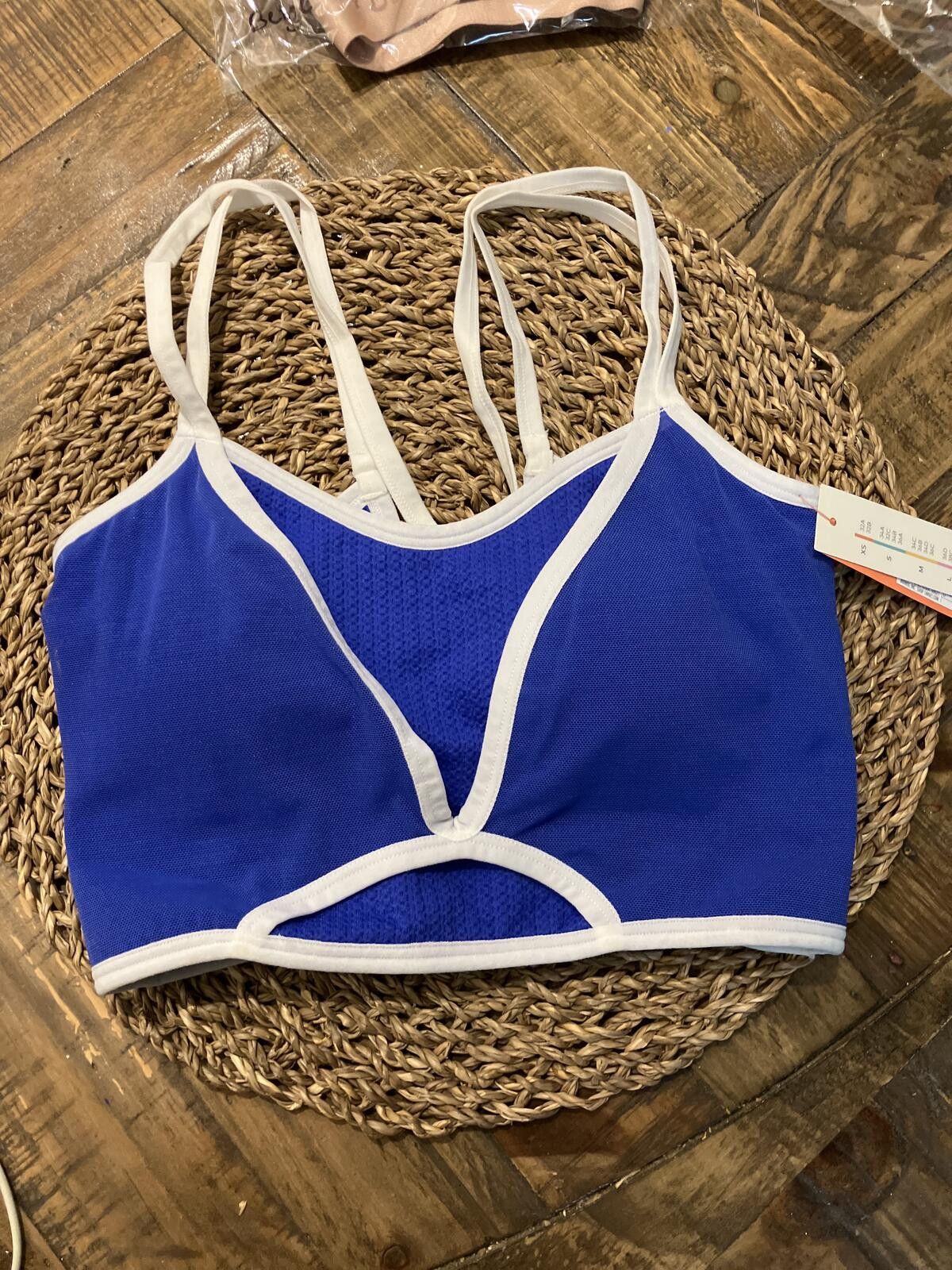 Other NWT Colsie Blue Sports Bra with White Trim, Size Small Size ONE SIZE - 1 Thumbnail