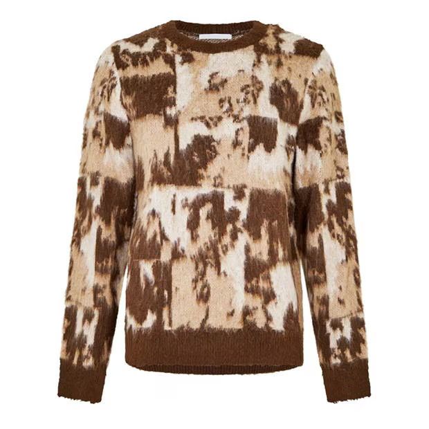 o1g2r1mq0524 Jacquard Crewneck Sweatshirts in Multicolor