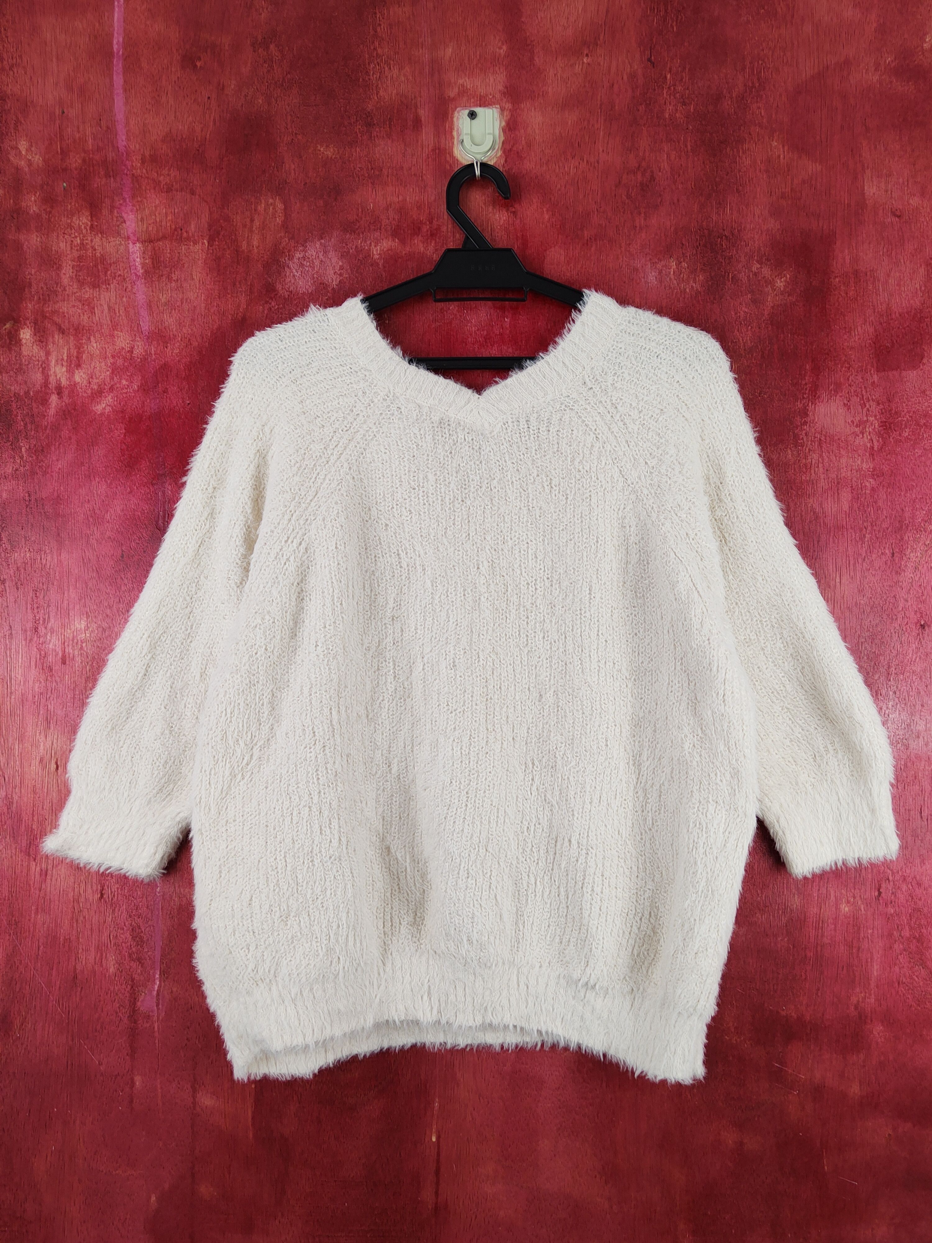 GU GU Ivory Shag Shaggy Fur Mohair Knitwear #S2003 Size L / US 10 / IT 46 - 7 Thumbnail