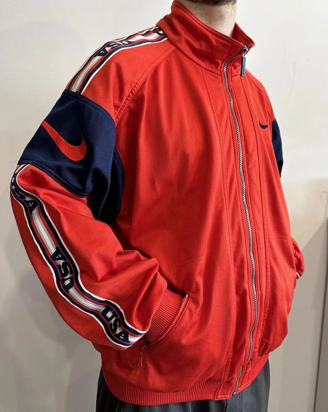 Nike NIKE VINTAGE TRACK JACKET FULL ZIP BIG LOGO USA 1990s BLOKE Size US M / EU 48-50 / 2 - 3 Thumbnail