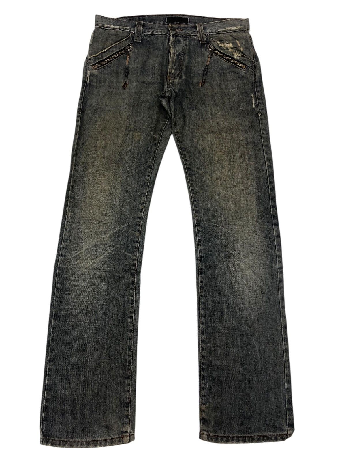 Kapital 🔥ABSOLUTE JOY EARTHY MUD WASH DISTRESSED DENIM JEANS Size US 34 / EU 50 - 8 Thumbnail