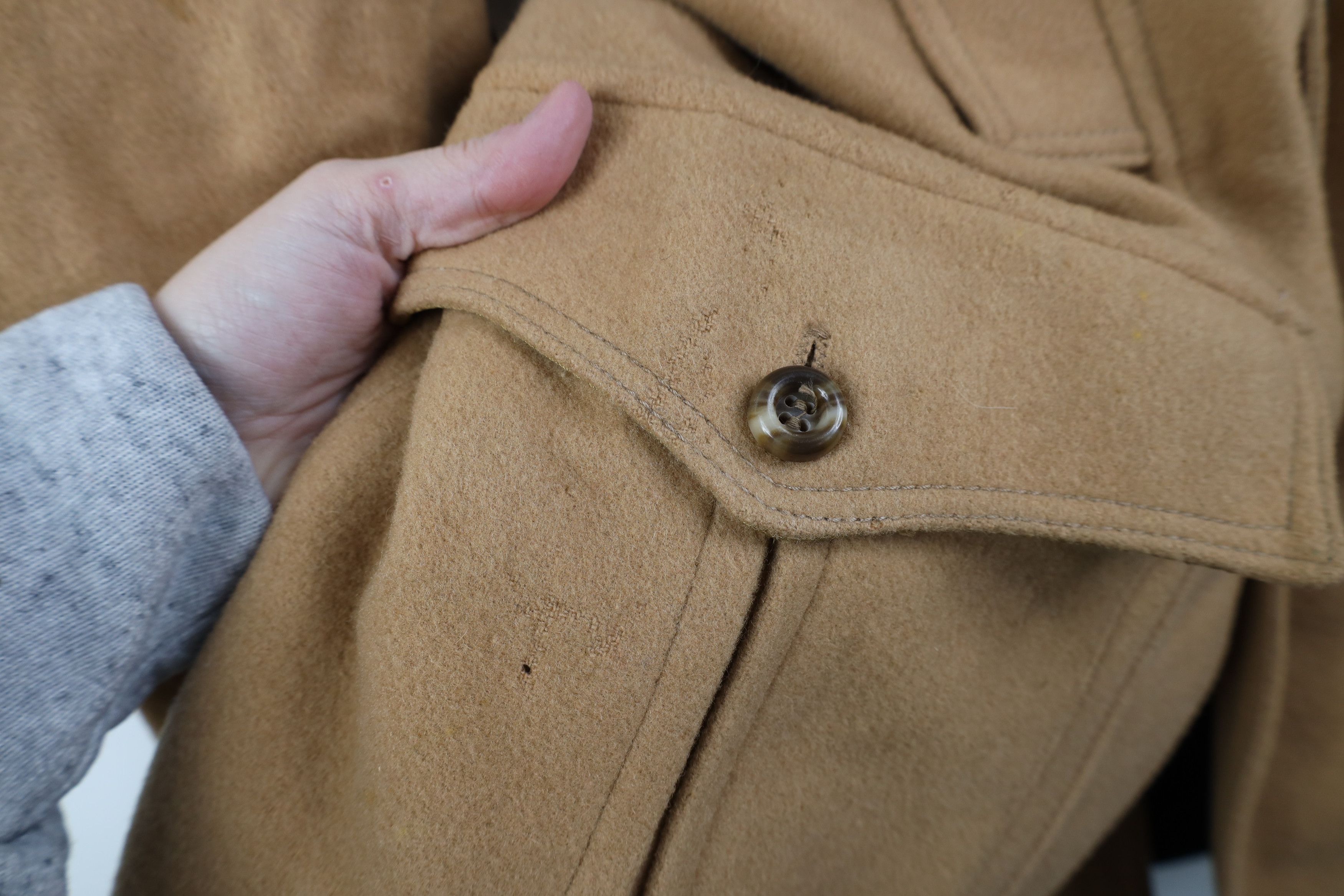 Vintage Vintage 70s Streetwear Wool Rancher Peacoat Jacket Beige USA Size US XXL / EU 58 / 5 - 8 Thumbnail