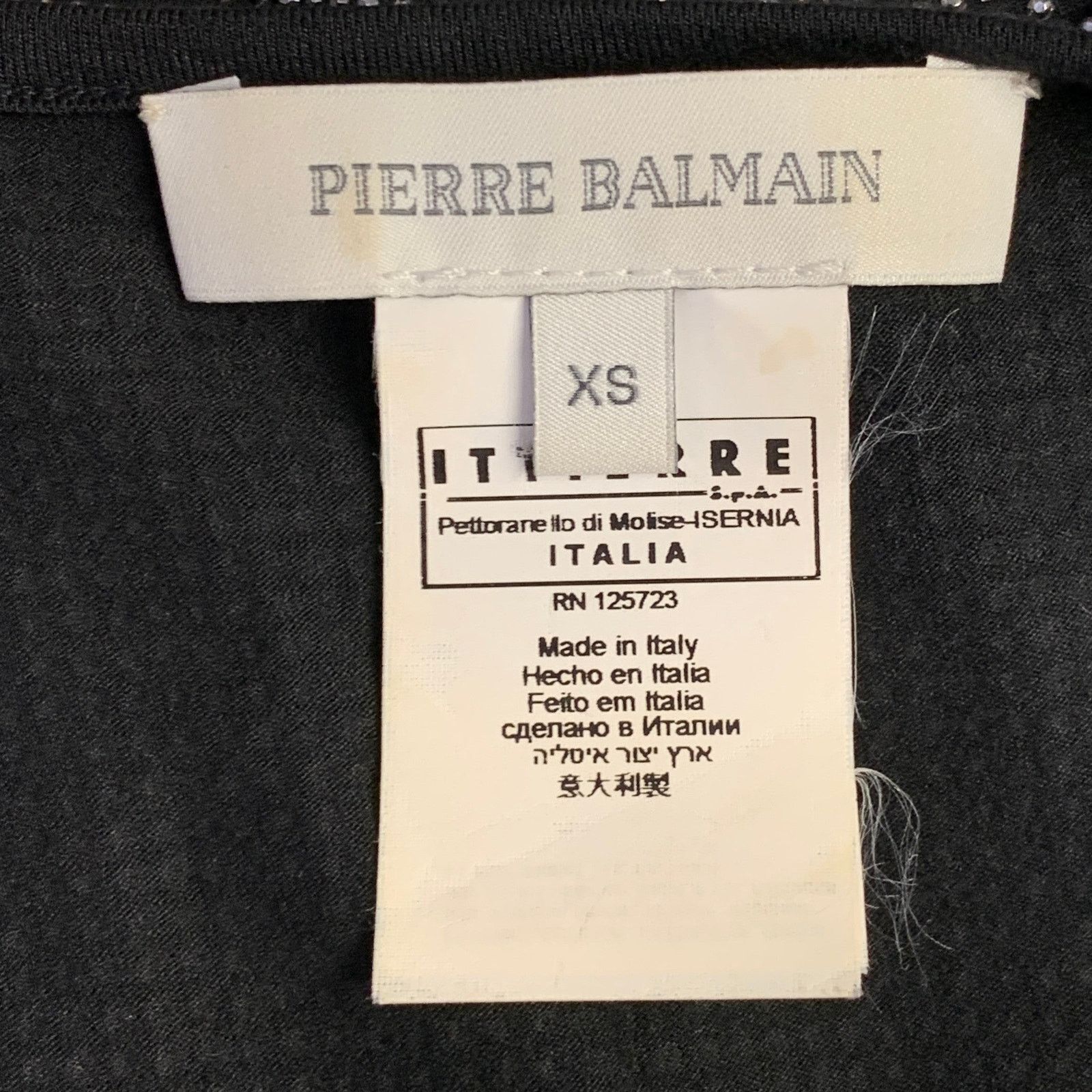 Balmain BALMAIN Black Silver Dolman Sleeves Scoop Neck T-Shirt Size XS / US 0-2 / IT 36-38 - 5 Thumbnail