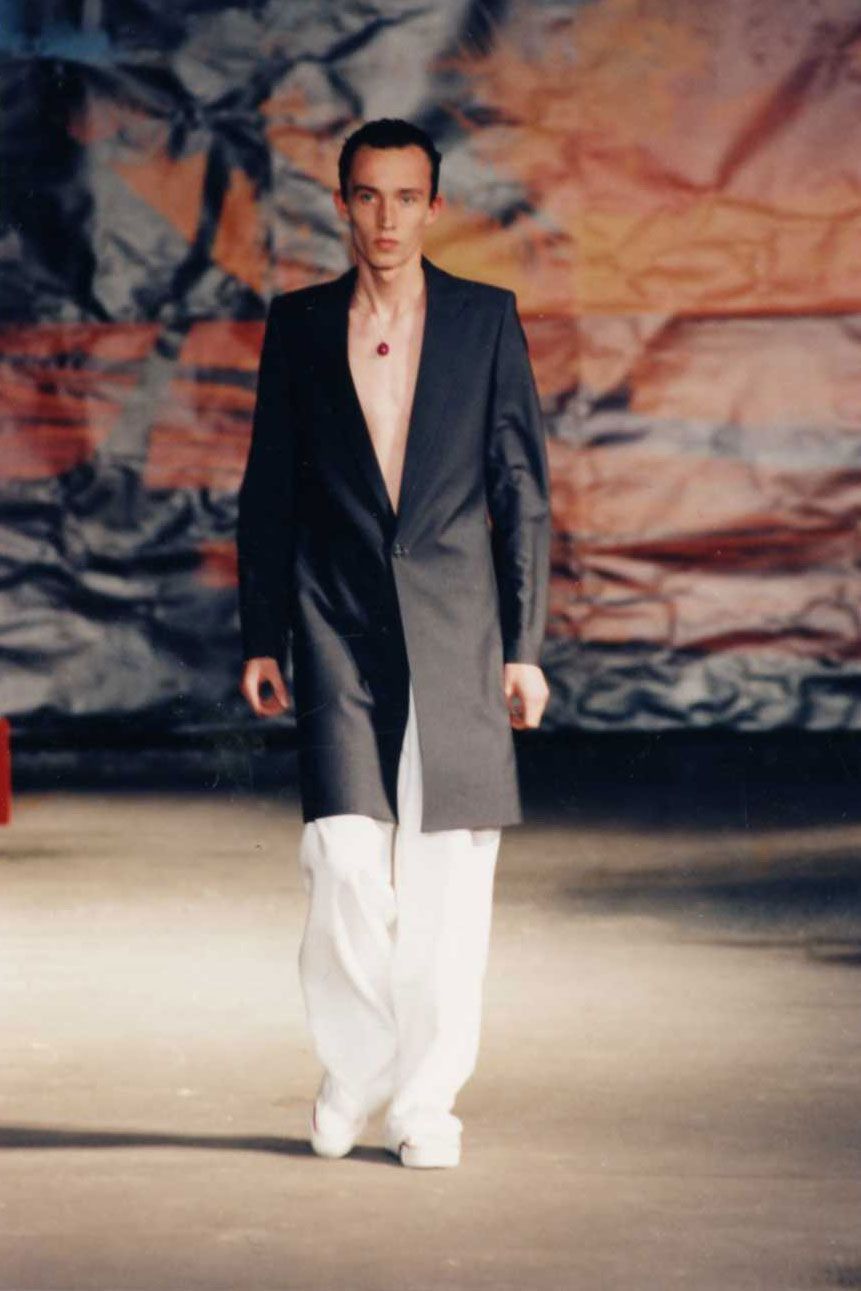 Raf Simons Raf Simons SS98 Satan Peak Lapel Pinstripes Cotton Coat Size US L / EU 52-54 / 3 - 10 Thumbnail