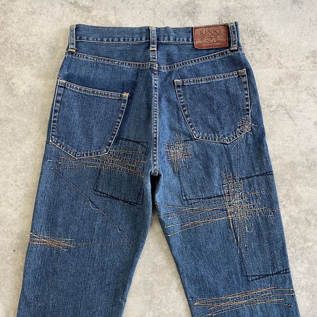 Hysteric Glamour × Vintage VTG 90’s HG Artisanal Zigzag Flared Denim Jeans Size US 27 - 15 Thumbnail