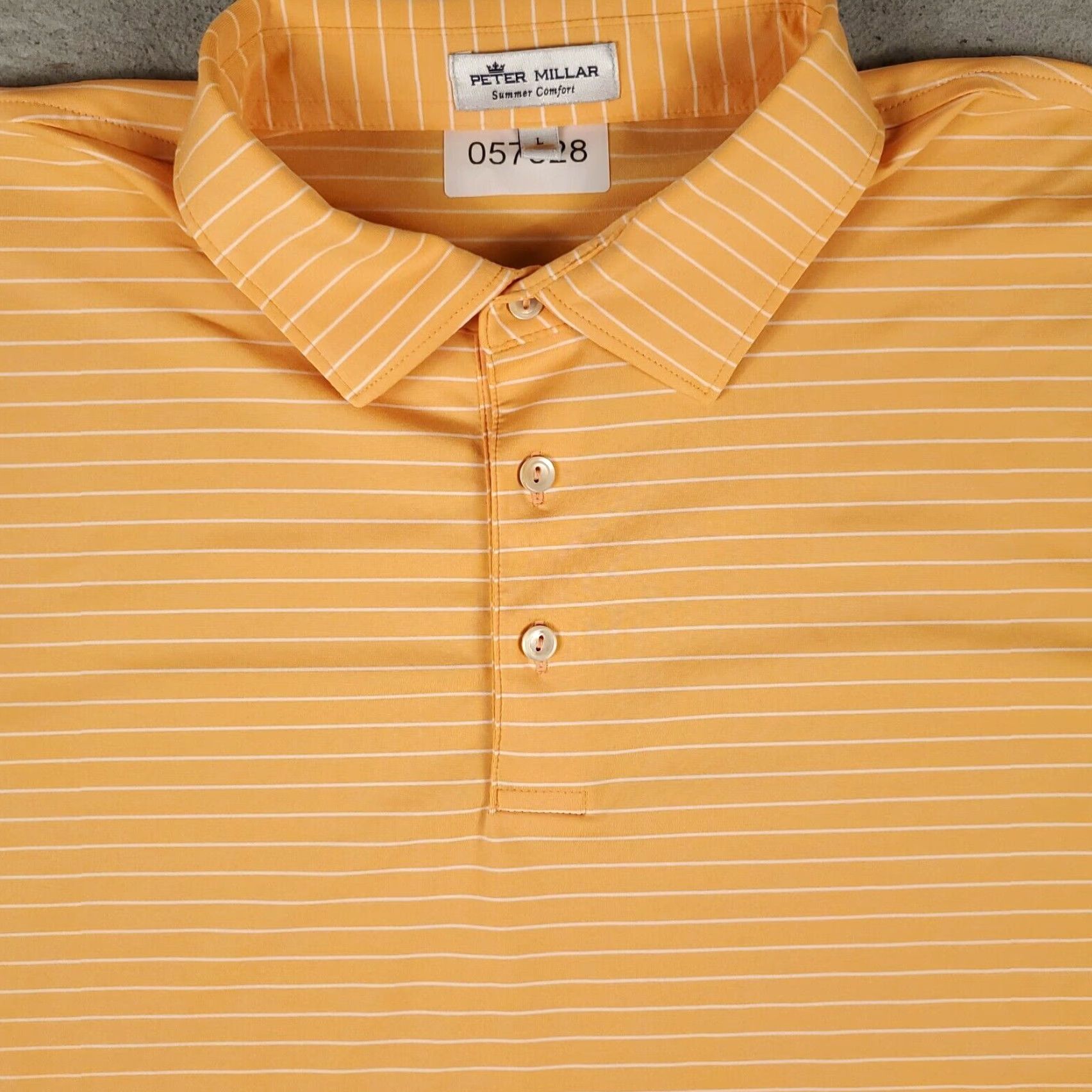 Peter Millar Peter Millar Polo Shirt Mens Large Orange Striped Summer Comfort Golf Size US L / EU 52-54 / 3 - 2 Thumbnail