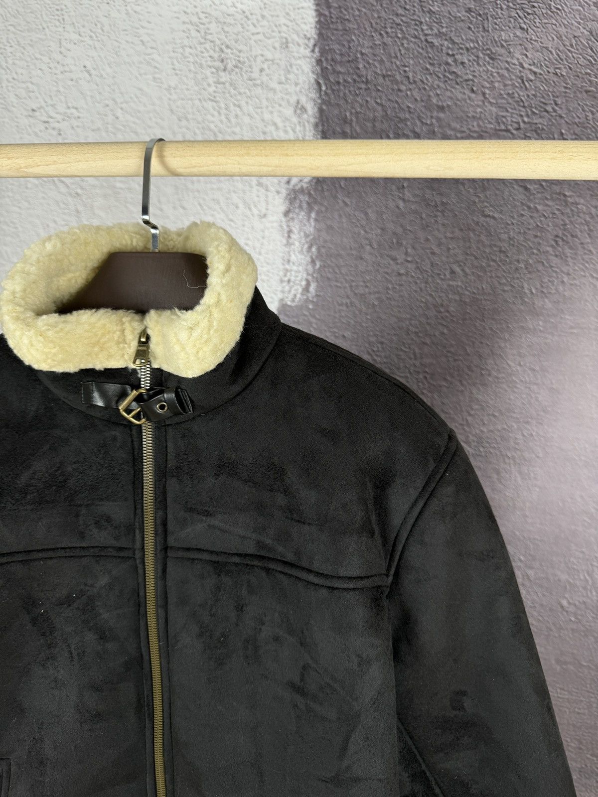 Japanese Brand Vintage Black Faux Leather Suede shearling jacket size L-XL Size US L / EU 52-54 / 3 - 5 Thumbnail