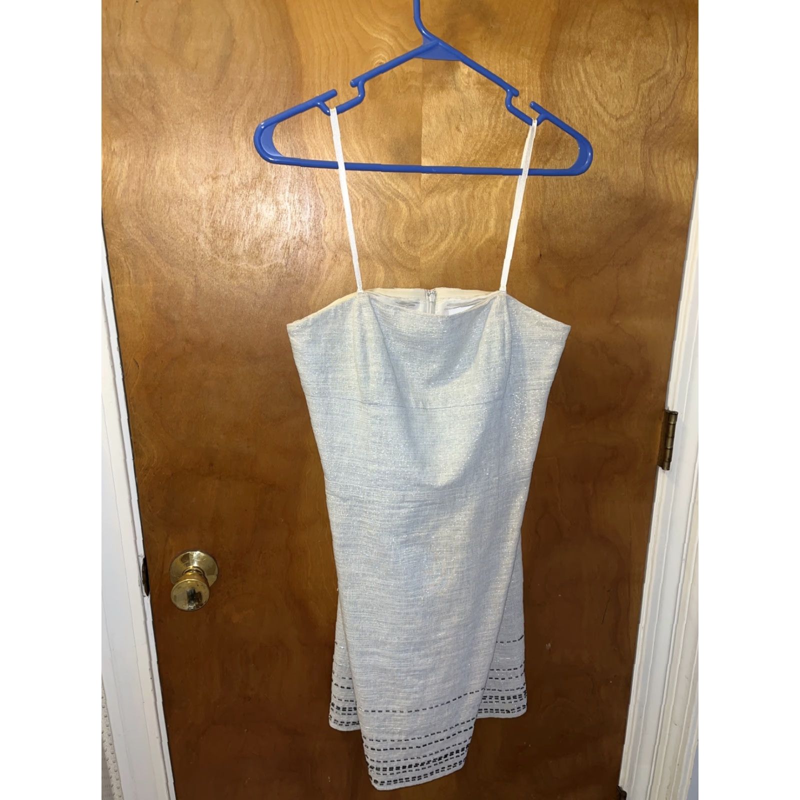 Ann Taylor Ann Taylor Loft Linen Dress Womens Short Size 6 Beige Beaded Gold Thread Cocktail Party Wedding Size M / US 6-8 / IT 42-44 - 7 Thumbnail