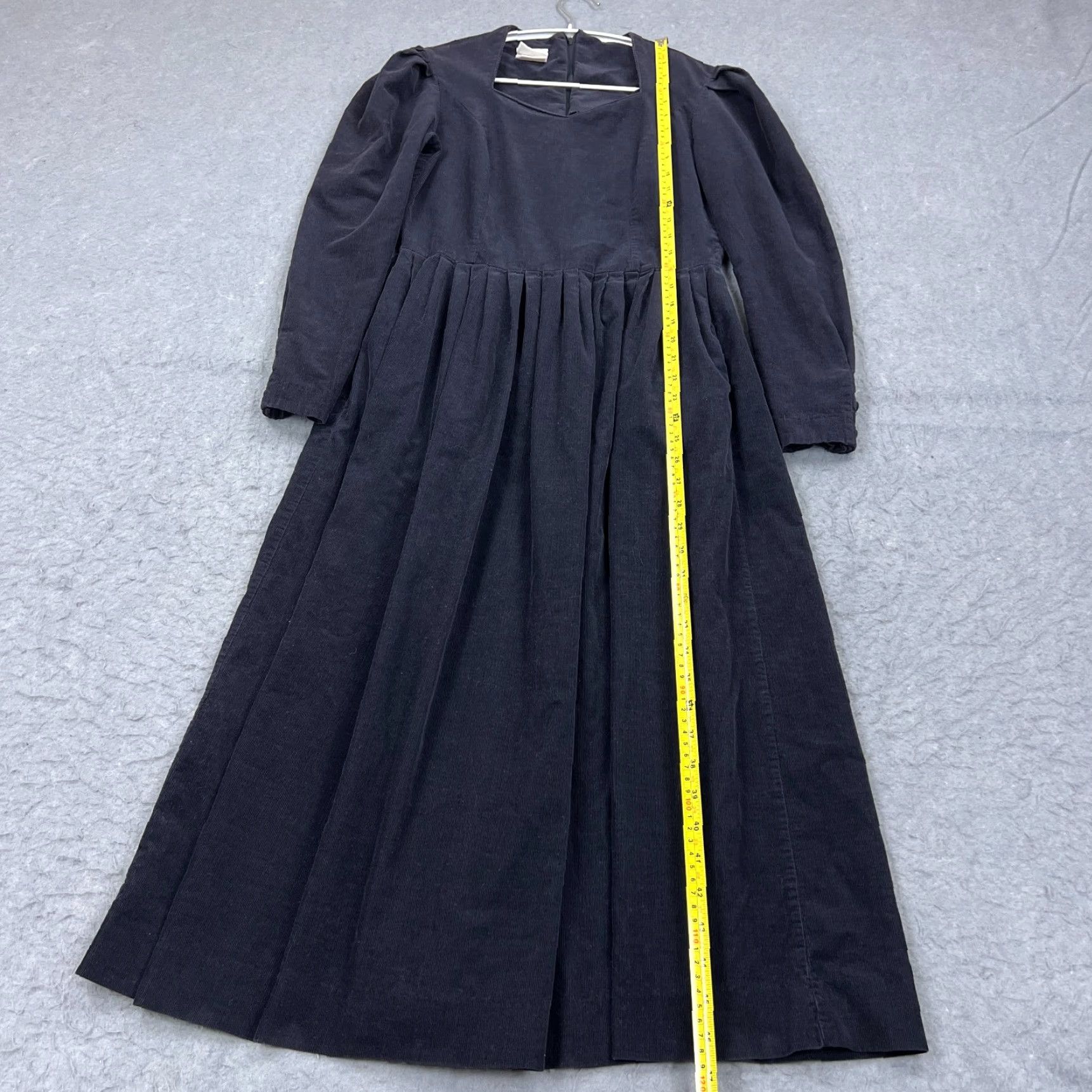 Laura Ashley VTG Laura Ashley Dress Women's 10 Blue Corduroy Puff Sleeve Midi A-Line Prairie Bohemian 70s 80s 90s Womens Size L / US 10 / IT 46 - 6 Thumbnail