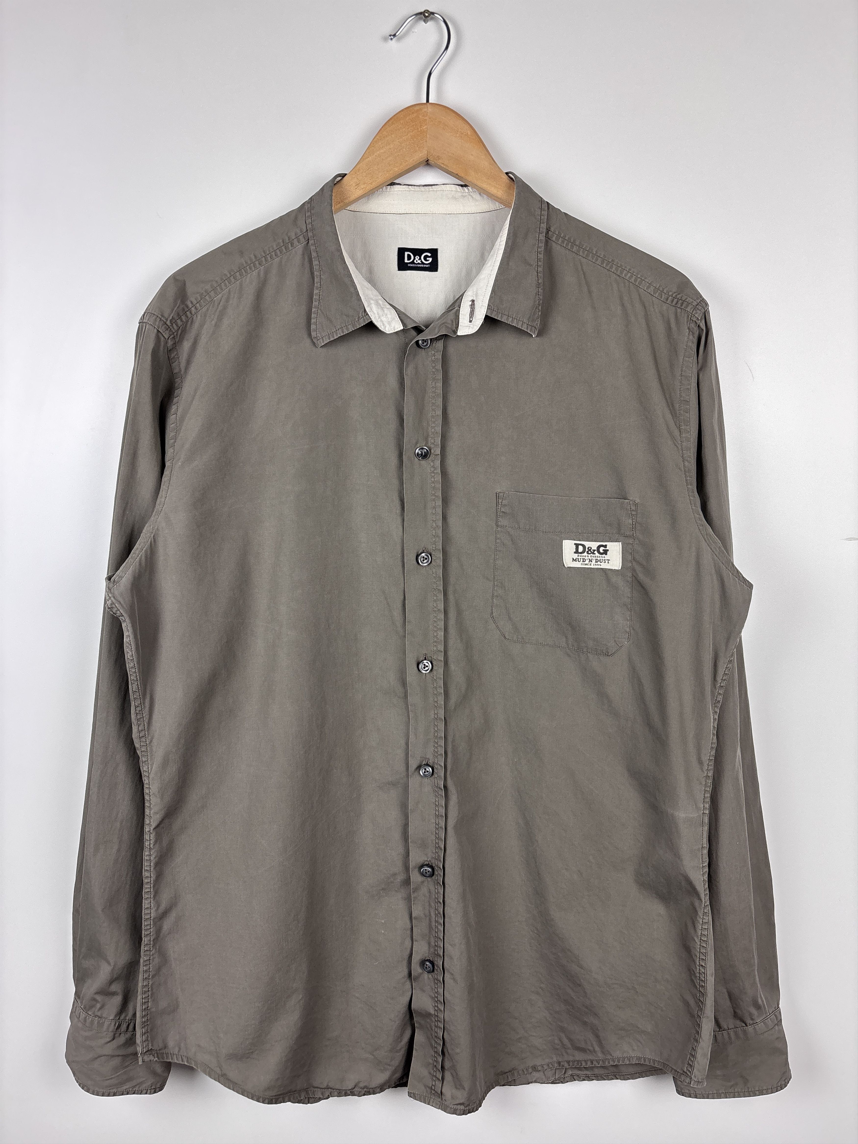 Dolce & Gabbana × Vintage Vintage Dolce & Gabbana Button Up Shirt Gray Mens Size 54 Size US M / EU 48-50 / 2 - 1 Thumbnail