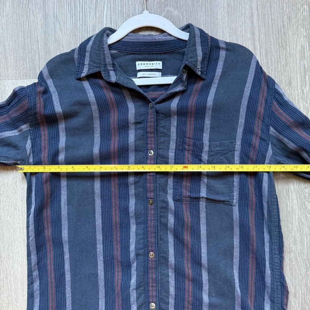 Aritzia Aritzia Blue and Gray Striped Blouse Size XXS / US 00 / IT 34 - 5 Thumbnail