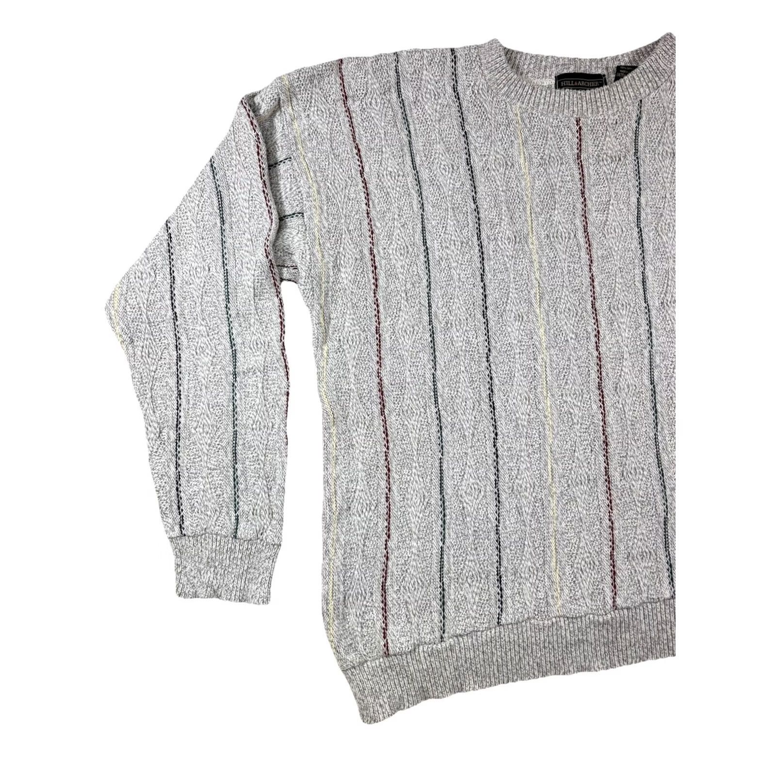 Coogi VINTAGE Hill and Archer Crosby Style Grandpa Sweater Mens XL Beige 1990s Geometric Size US XL / EU 56 / 4 - 2 Thumbnail