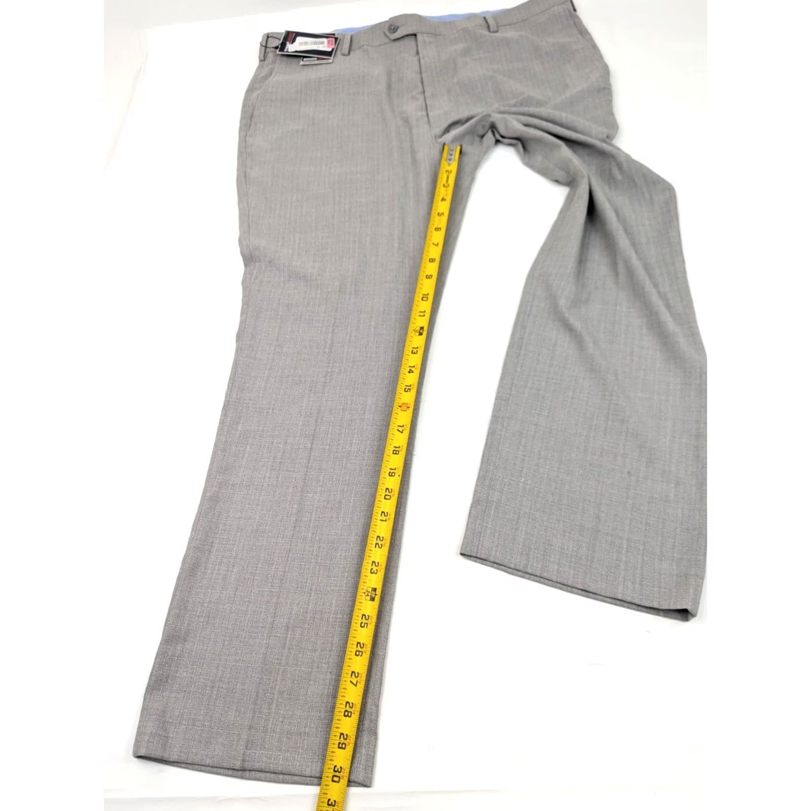 Roundtree & Yorke VINTAGE? No. Roundtree Yorke Travel Smart Classic Fit Flat Front Pants Men 40x30 Heather Gray Size US 40 / EU 56 - 3 Thumbnail