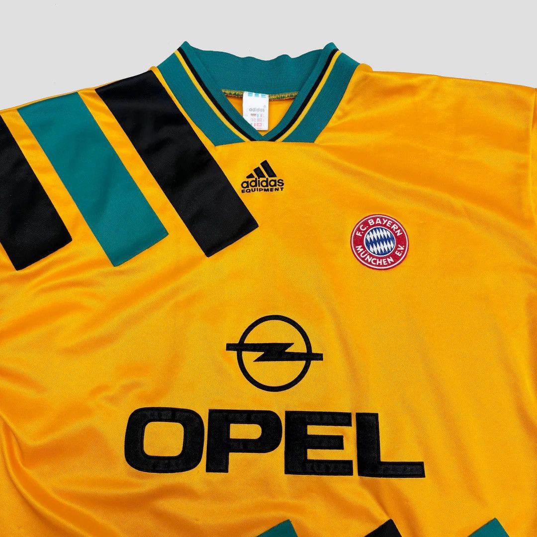 Adidas FC Bayern Munich 1993 95 90s Vintage Adidas Away Opel Jersey Size US L / EU 52-54 / 3 - 3 Thumbnail