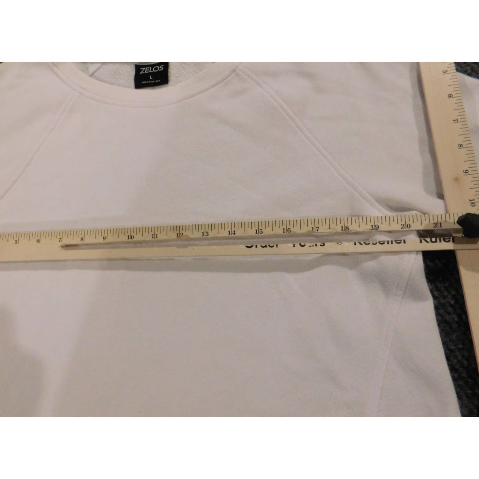 Vintage Zelos Womens Sweatshirt L White Crew Neck Pullover Zip Logo Stretch Regular Knit Activewear - Mens/ Womens Size L / US 10 / IT 46 - 6 Thumbnail