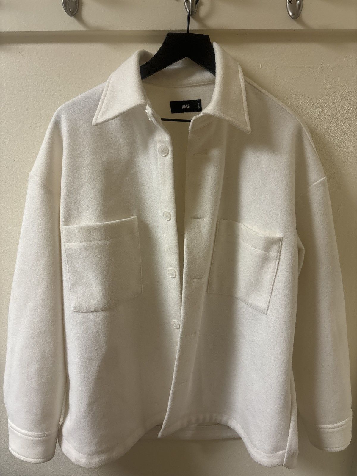 image of Hare Oversized White Jacket, Men's (Size Small)