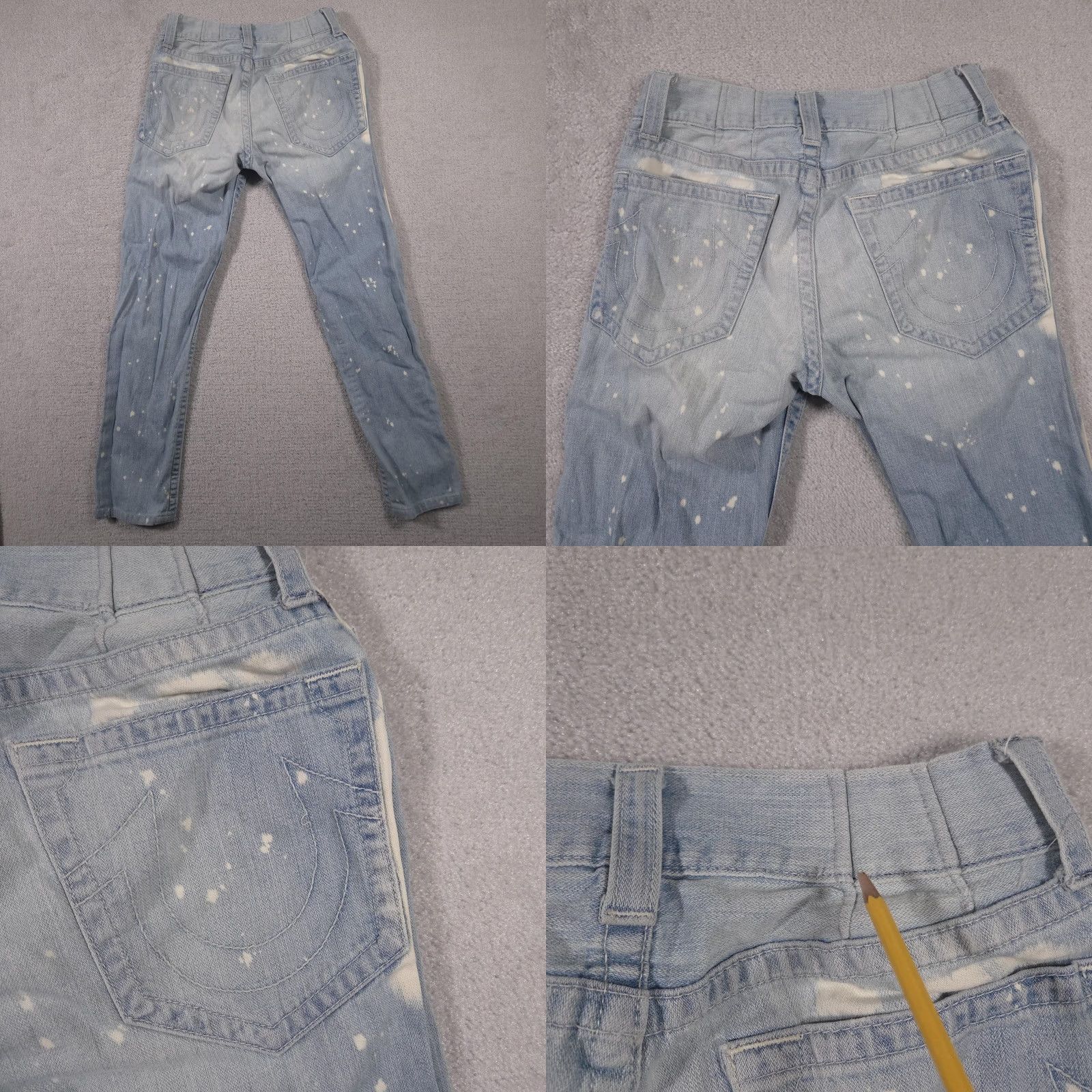 True Religion VINTAGE True Religion Jeans Mens Slim Denim 33 Light Wash Distressed Paint Splatter Size US 33 - 10 Thumbnail