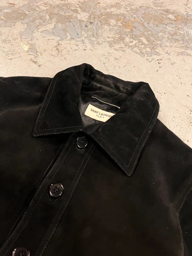 Saint Laurent Paris AW2017 Saint Laurent Black Goat Suede Leather Trucker Jacket Size US S / EU 44-46 / 1 - 5 Thumbnail