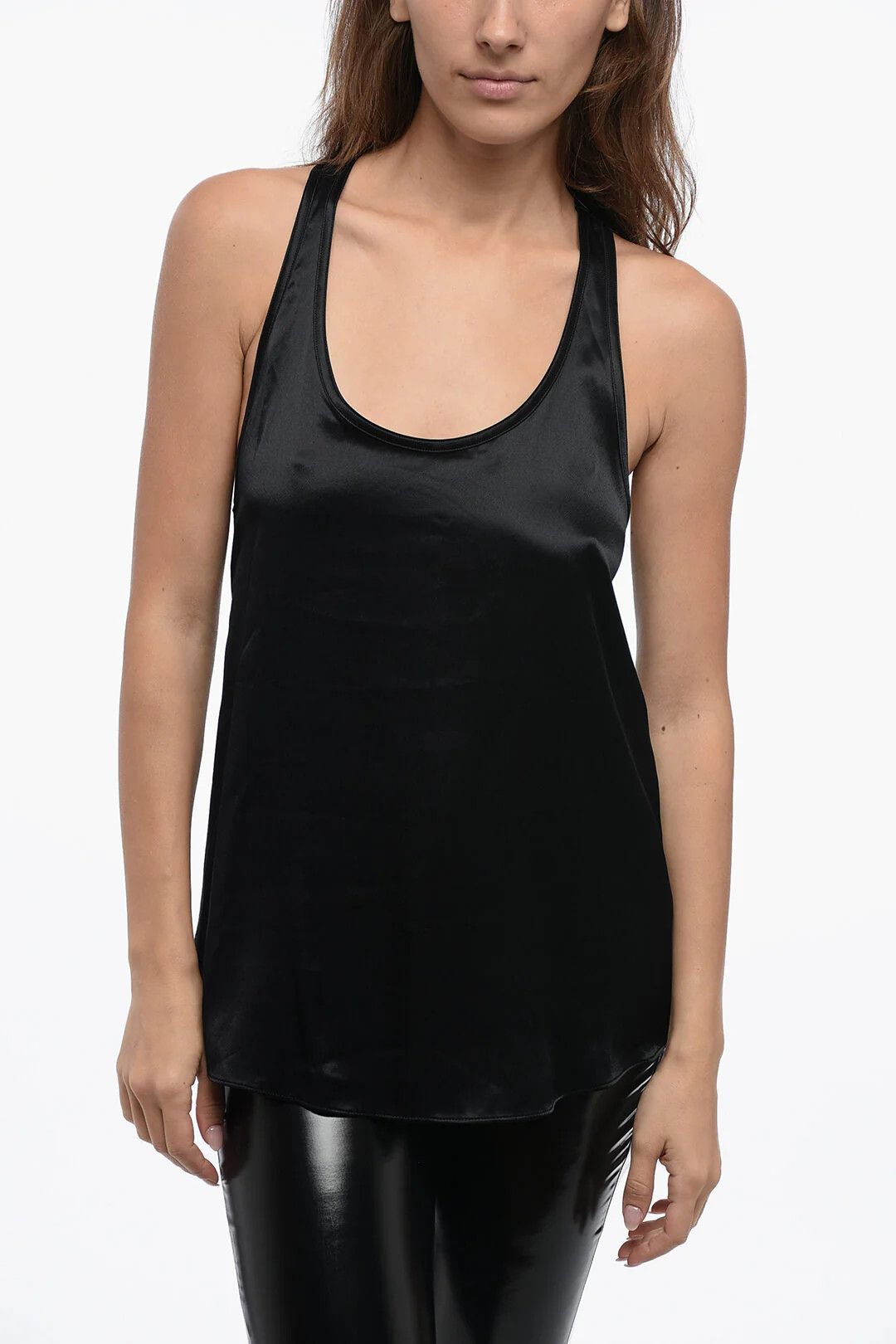Etro og1mm0426 Satin Tank Top in Black Size XS / US 0-2 / IT 36-38 - 1 Thumbnail
