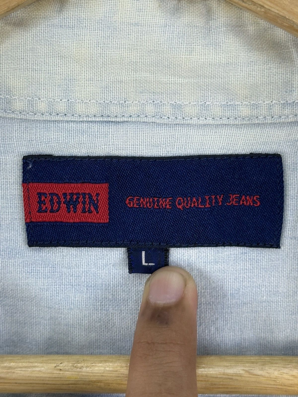 Edwin Edwin Double Pocket Denim Flannel Shirt Button Up Size US L / EU 52-54 / 3 - 12 Thumbnail