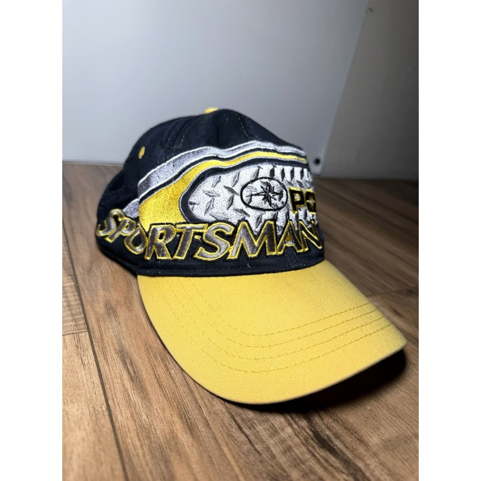 Vintage VINTAGE Polaris Hat Cap Strap Back Black Yellow Sportsman Power Sports Outdoors Size ONE SIZE - 2 Thumbnail