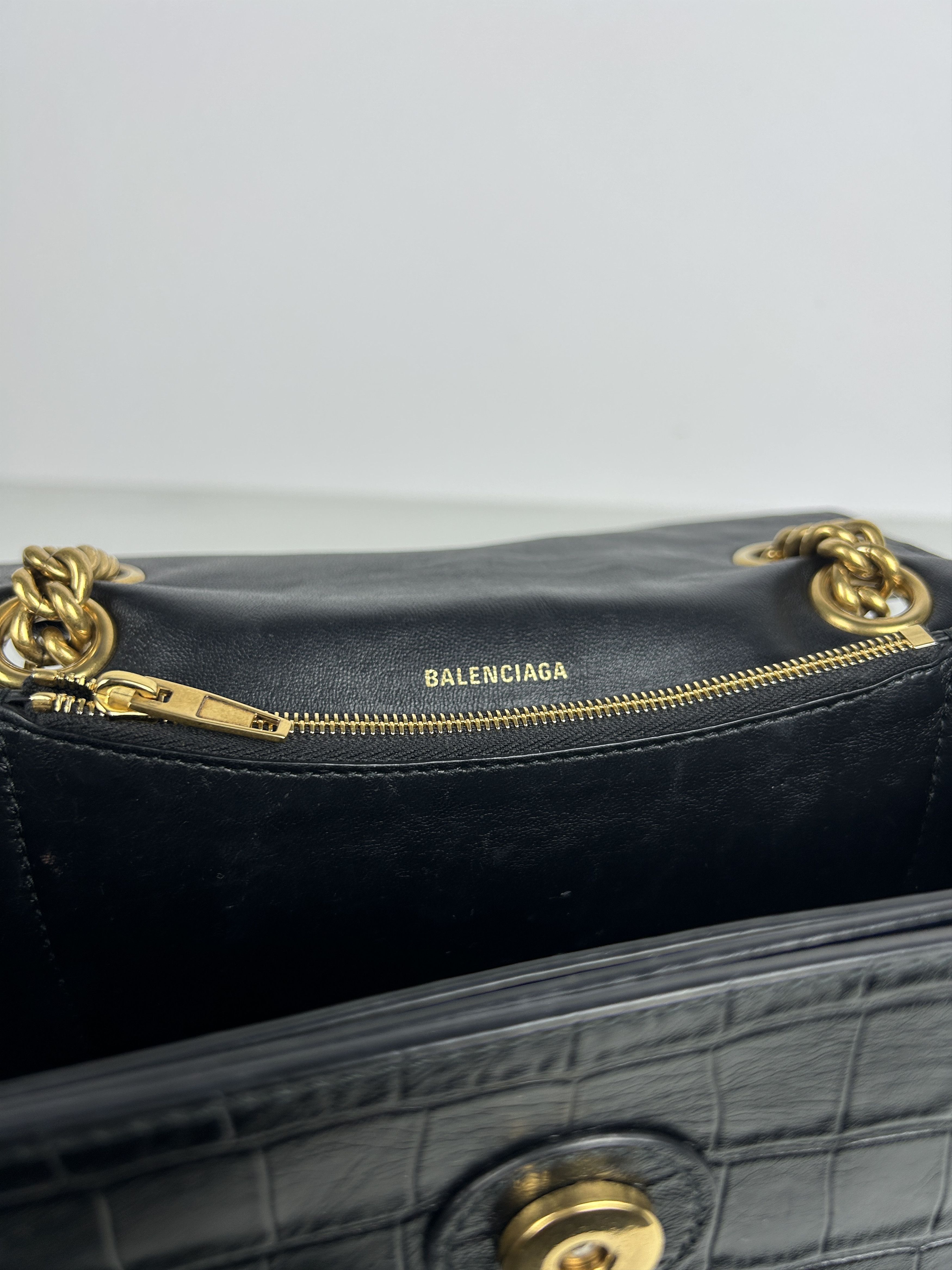 Balenciaga Balenciaga hourglass in black embossed calf leather Size ONE SIZE - 17 Thumbnail