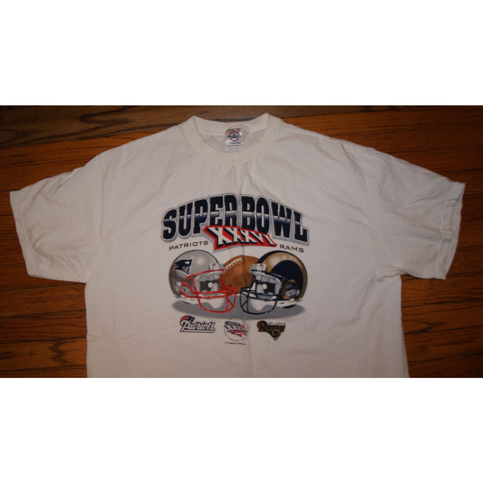 Vintage VTG 2002 Super Bowl Rams Vs Patriots XL TShirt USA Tom Brady Size US XL / EU 56 / 4 - 1 Thumbnail